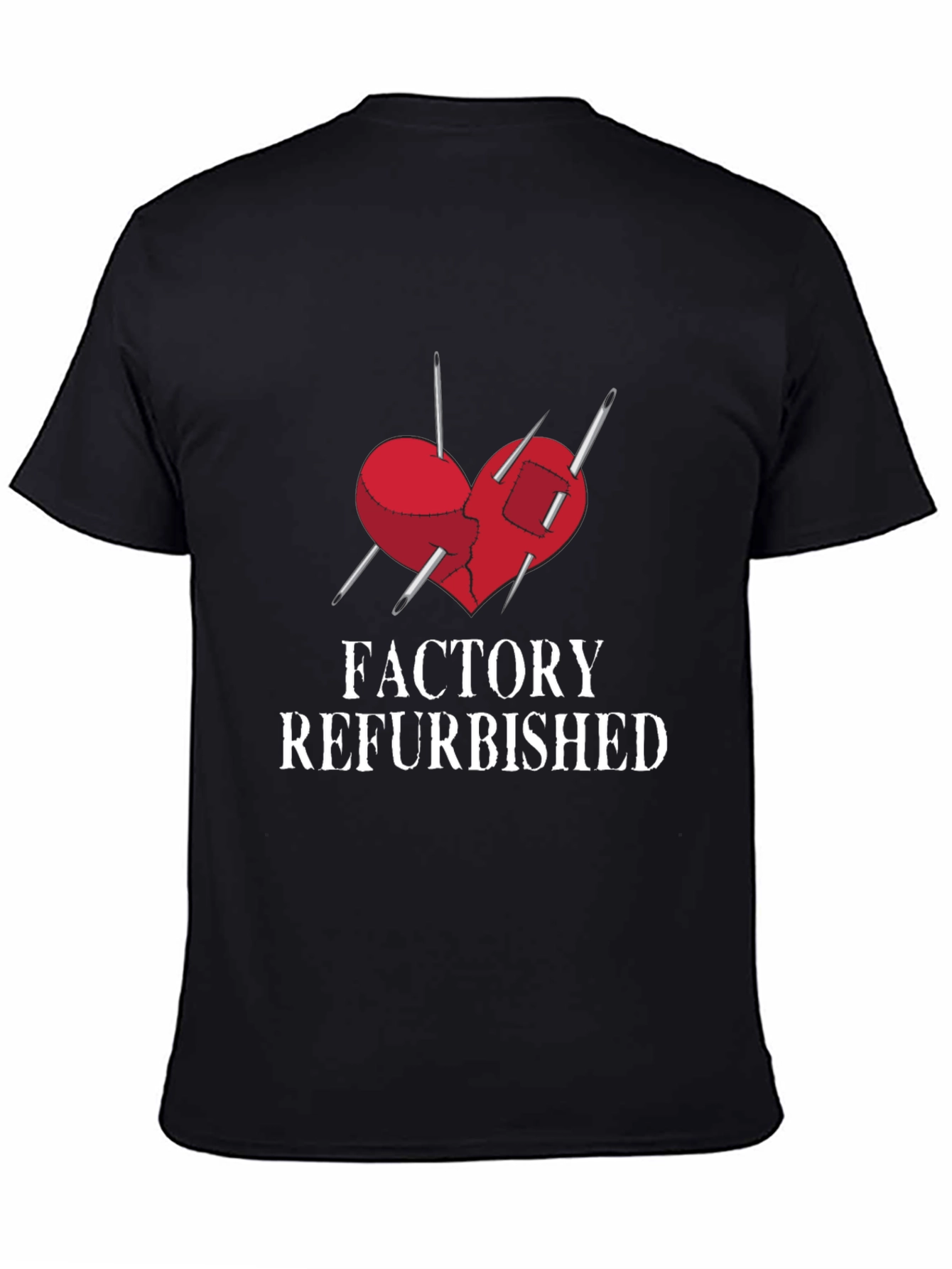 Black Factory Refurbished Heart Graphic Tee view 4