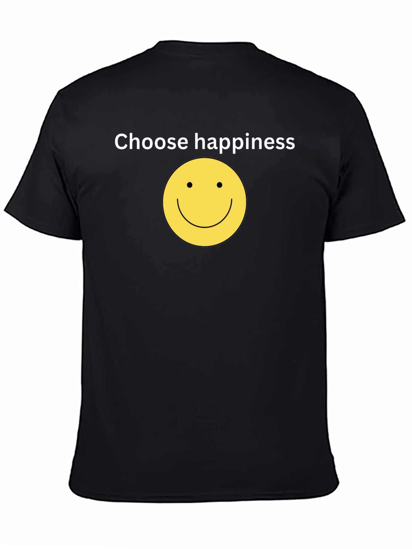 Black Choose Happiness Black T-Shirt - Smiley Face Design view 4