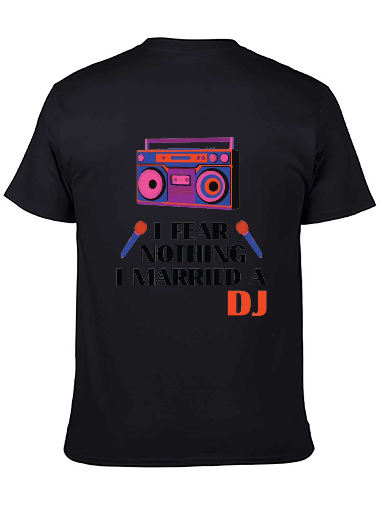 Black I Married a DJ Graphic T-Shirt view 4