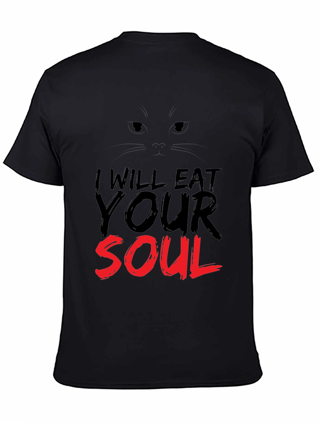 Black I Will Eat Your Soul Graphic Tee - Black Cat view 4