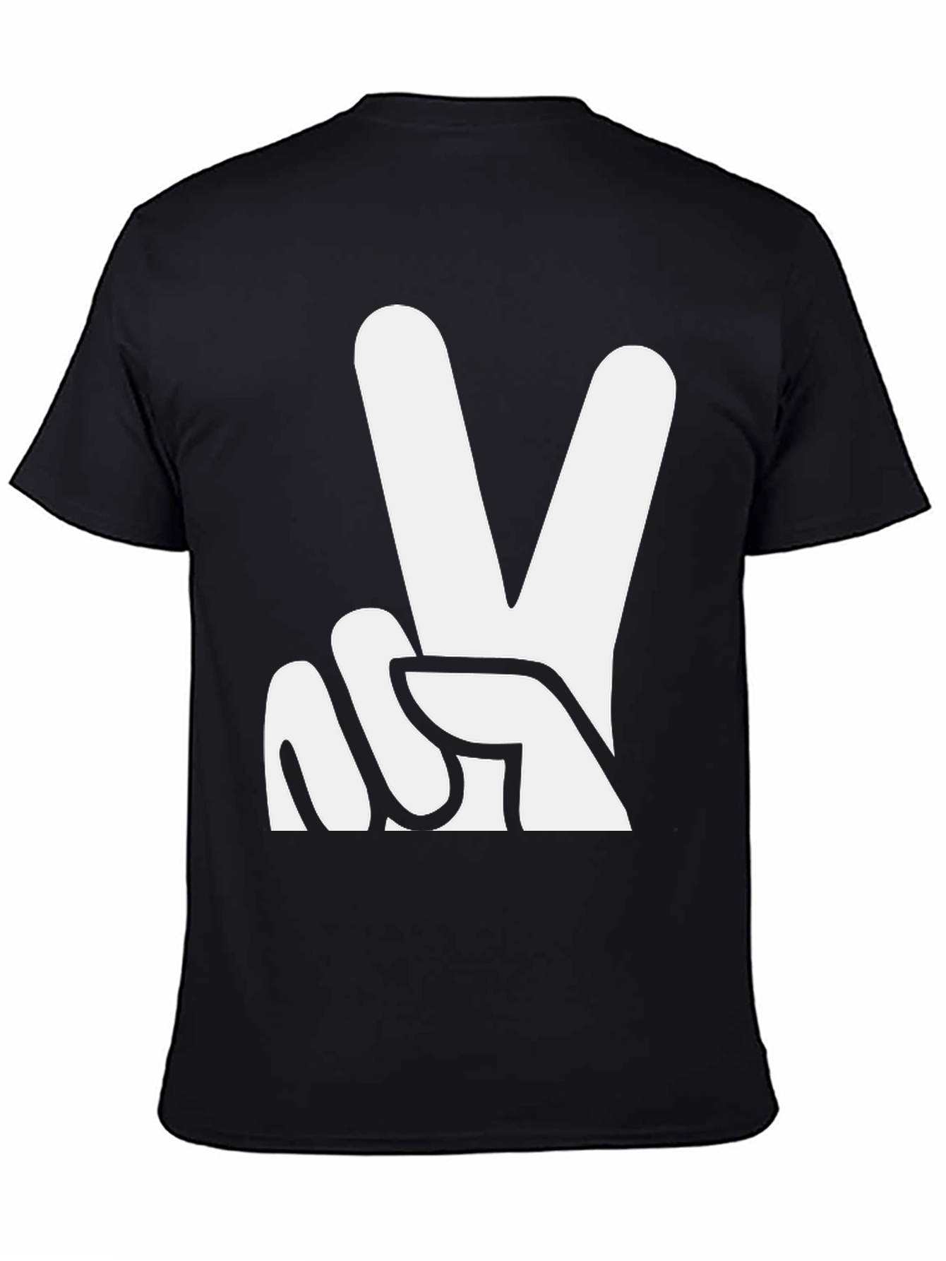 Black Peace Sign Graphic Tee - Black T-Shirt view 4