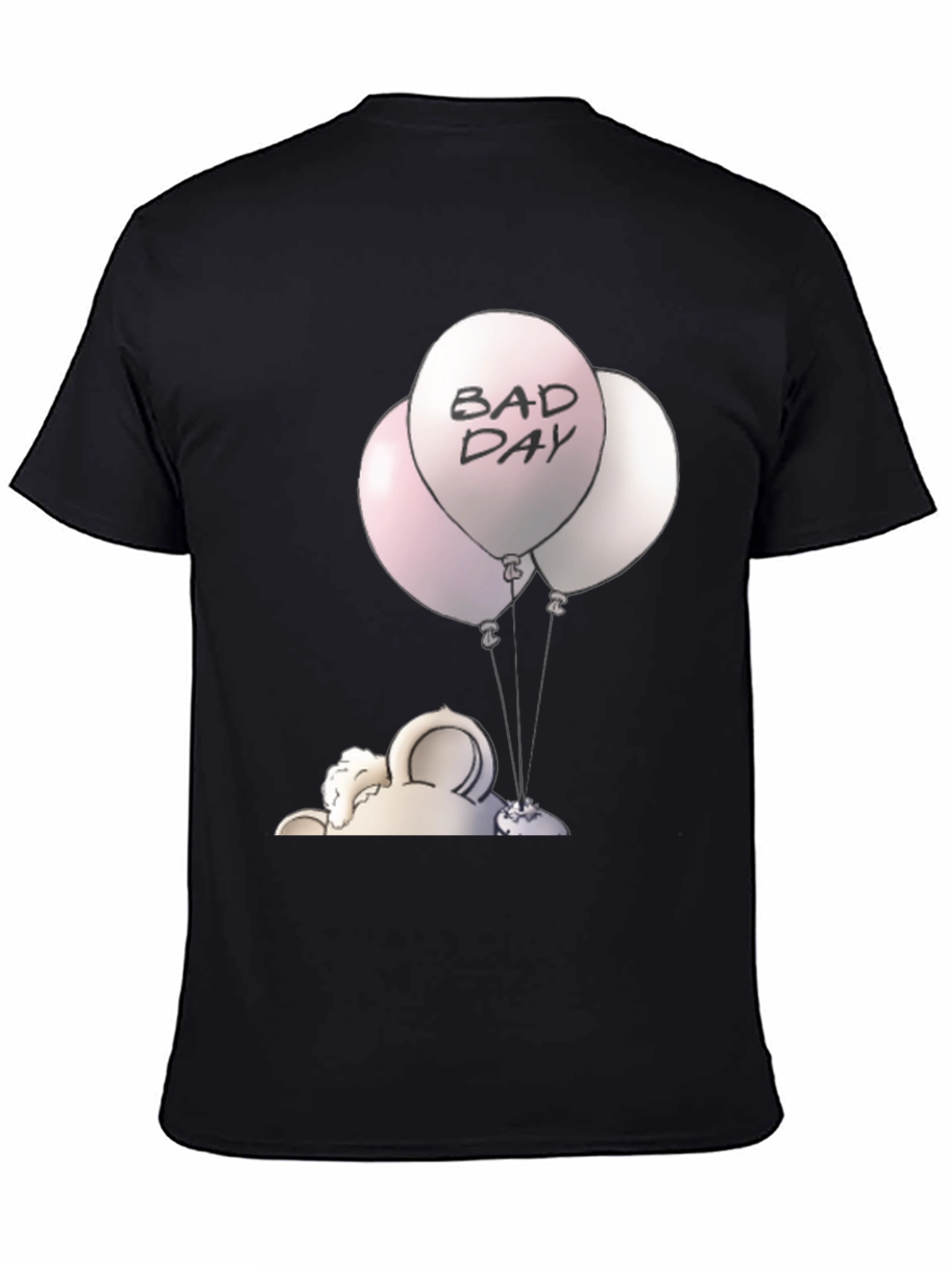 Black Bad Day Balloons Graphic Tee - Unisex Black T-Shirt view 4