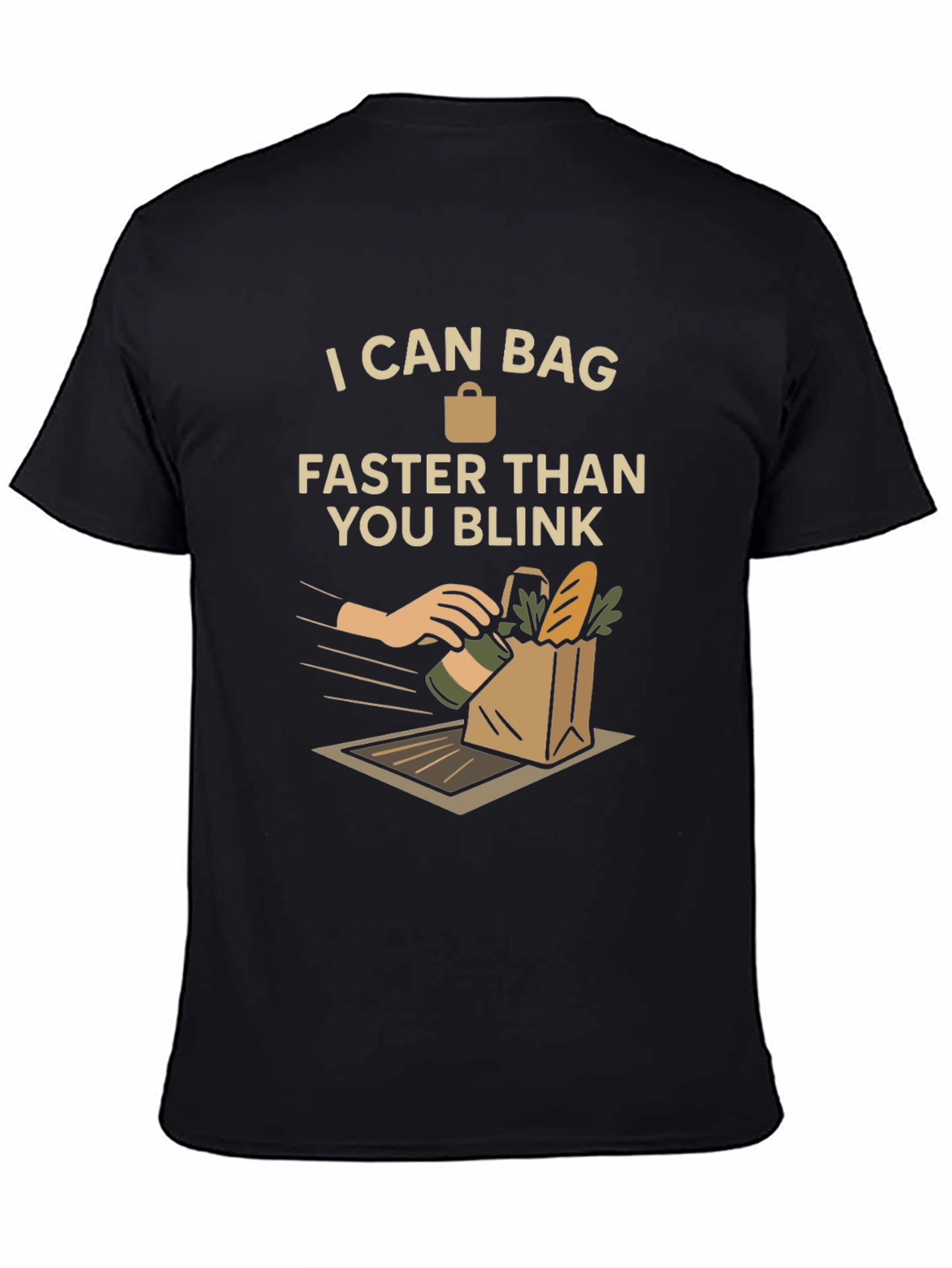 Black I Can Bag Faster T-Shirt view 4