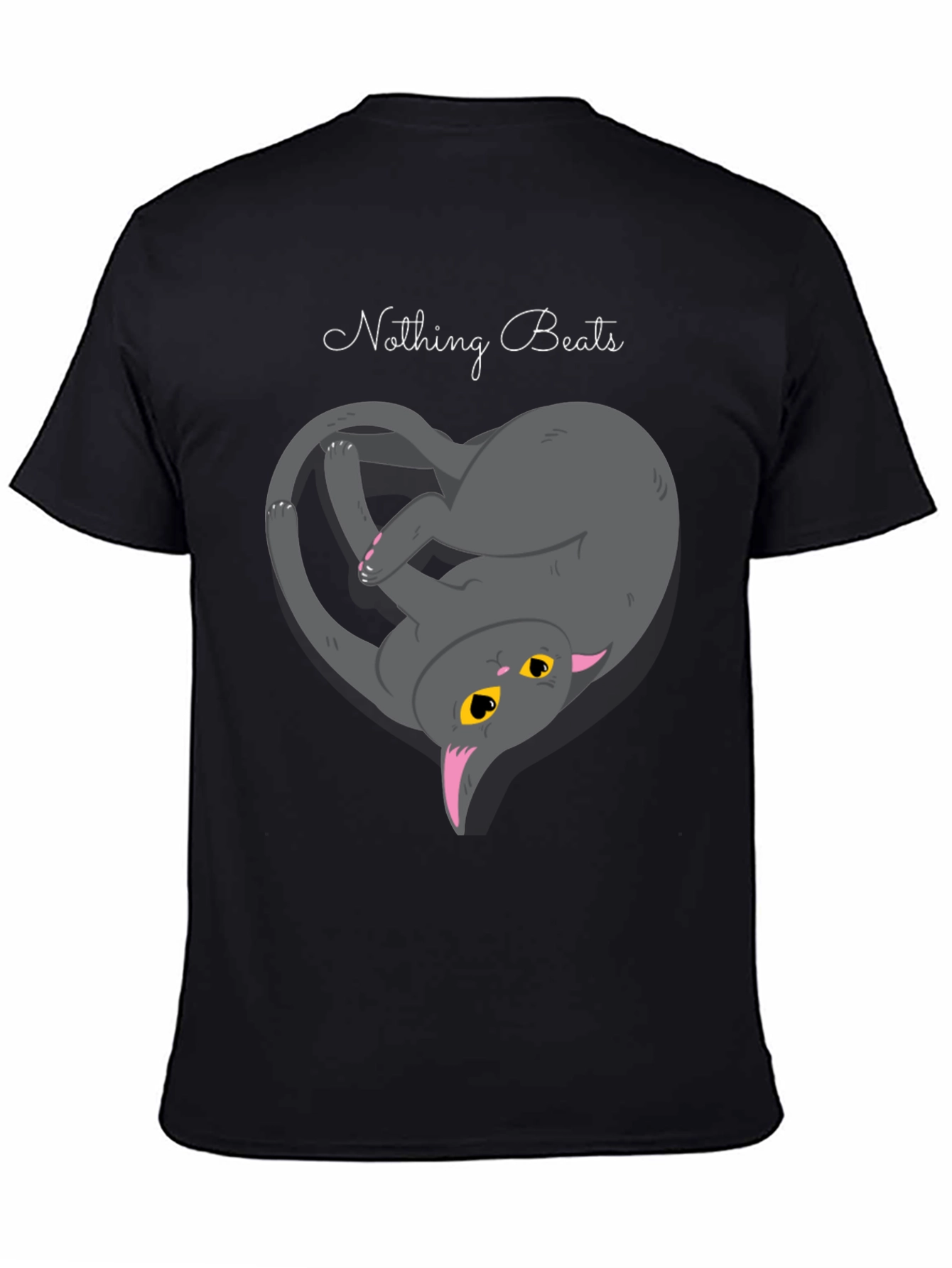 Black Nothing Beats Cat Love T-Shirt view 4