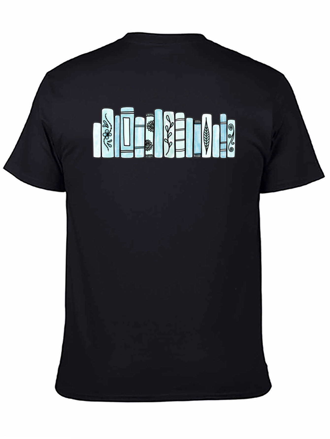 Black Bookworm Graphic Tee - Literary Style T-Shirt view 4