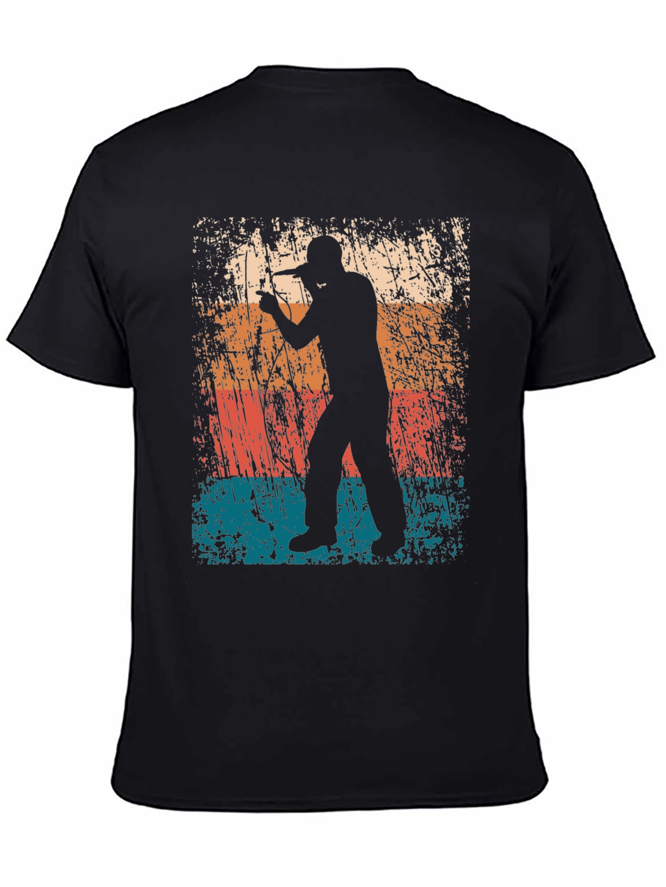 Black Retro Singer Graphic Tee - Black view 4