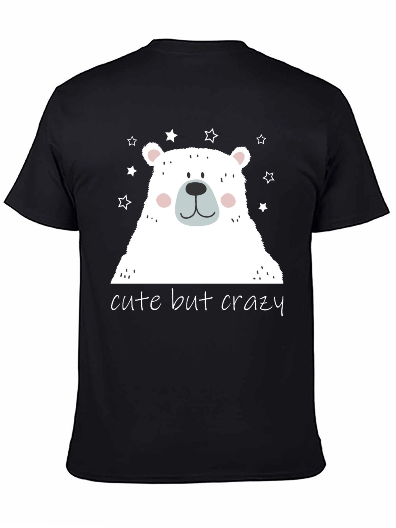 Black Cute But Crazy Bear Graphic Tee view 4