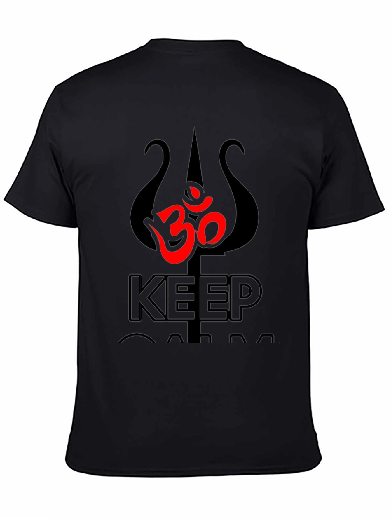 Black Om Symbol Black T-Shirt view 4