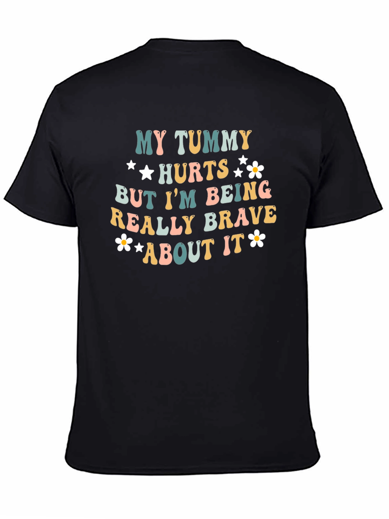 Black My Tummy Hurts Funny Graphic Tee view 4