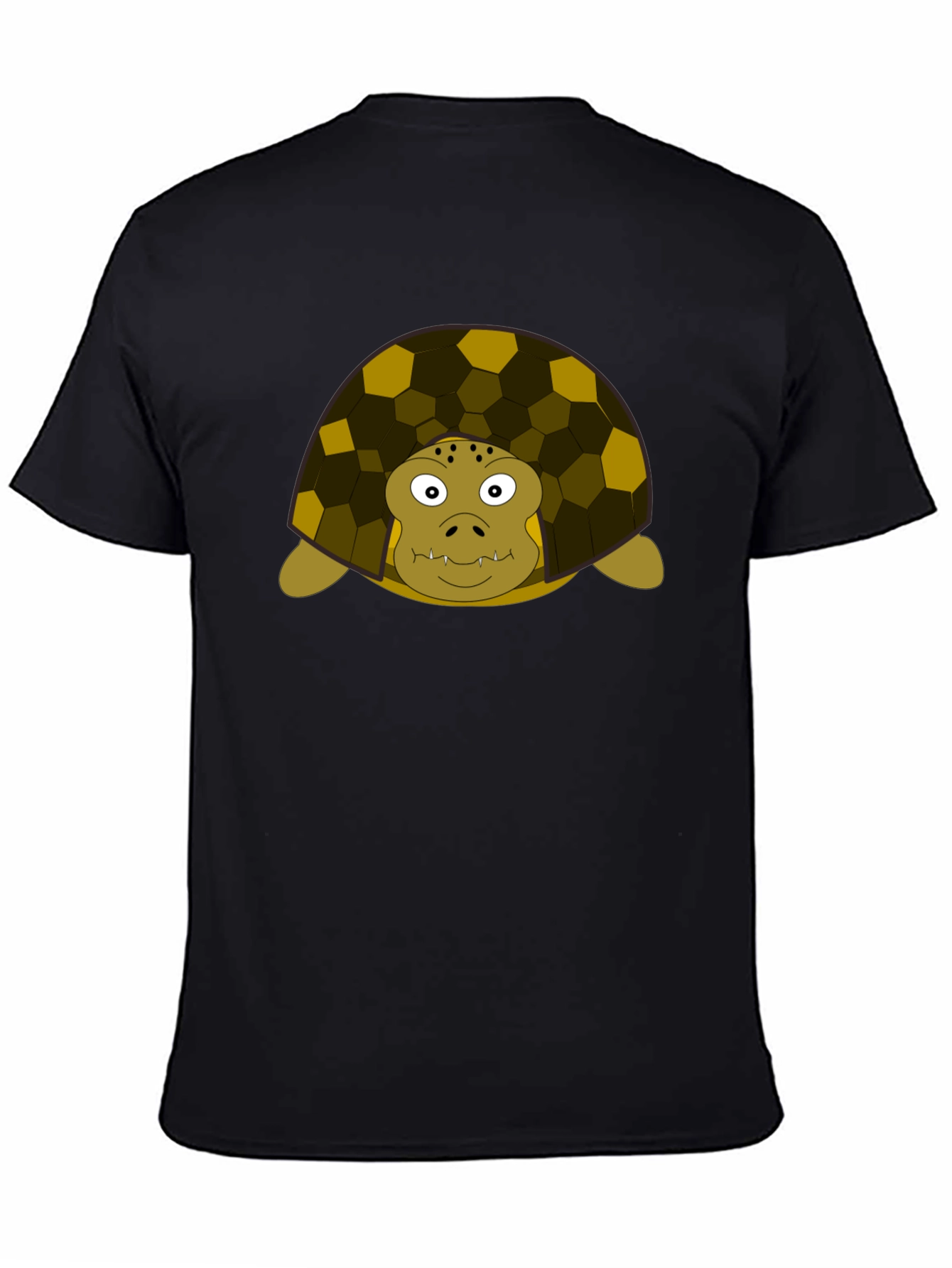 Black Cartoon Turtle Graphic Tee - Unisex Crew Neck T-Shirt view 4