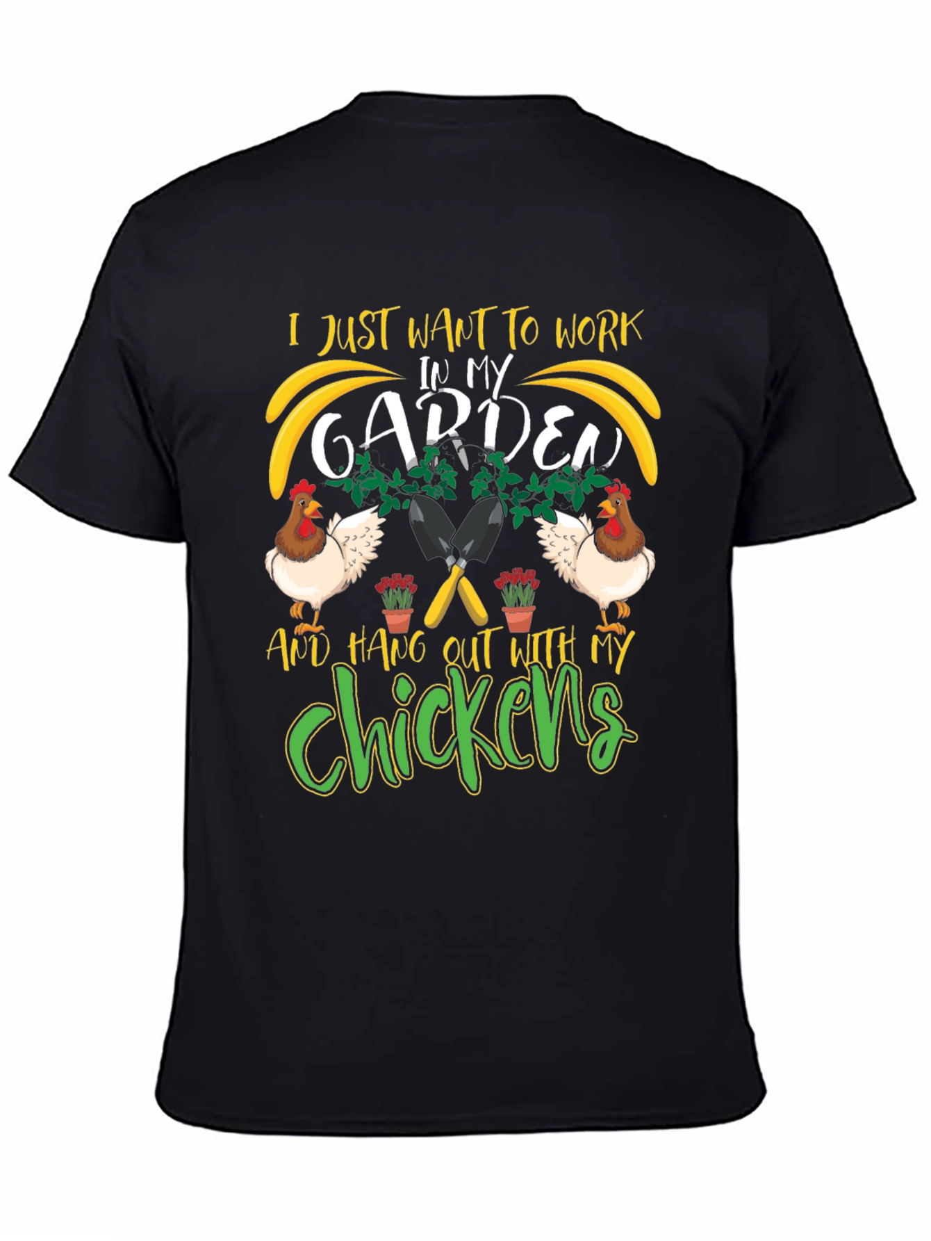 Work in My Garden with Chickens T-Shirt - 4