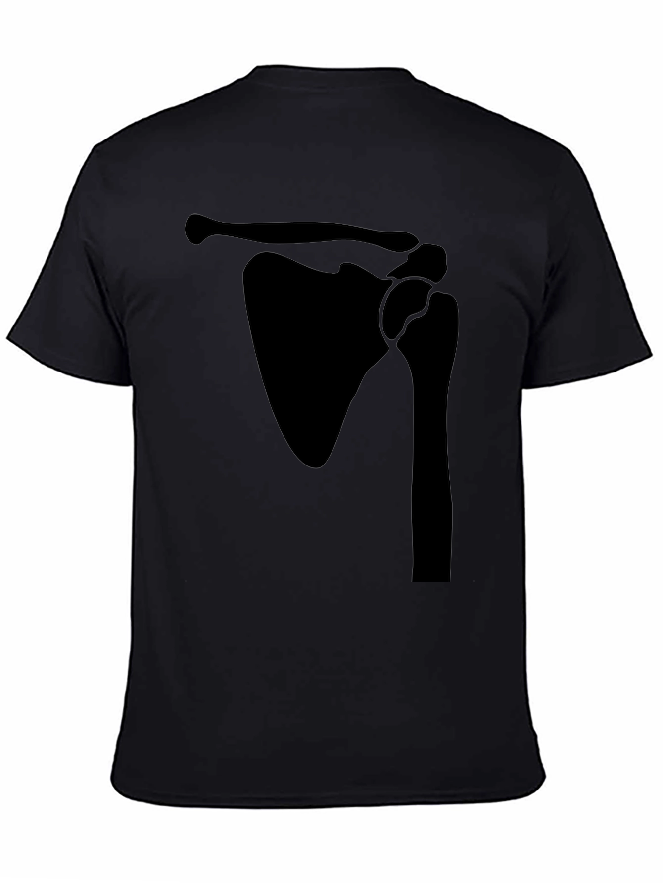 Black Shoulder Anatomy Print Black T-Shirt view 4