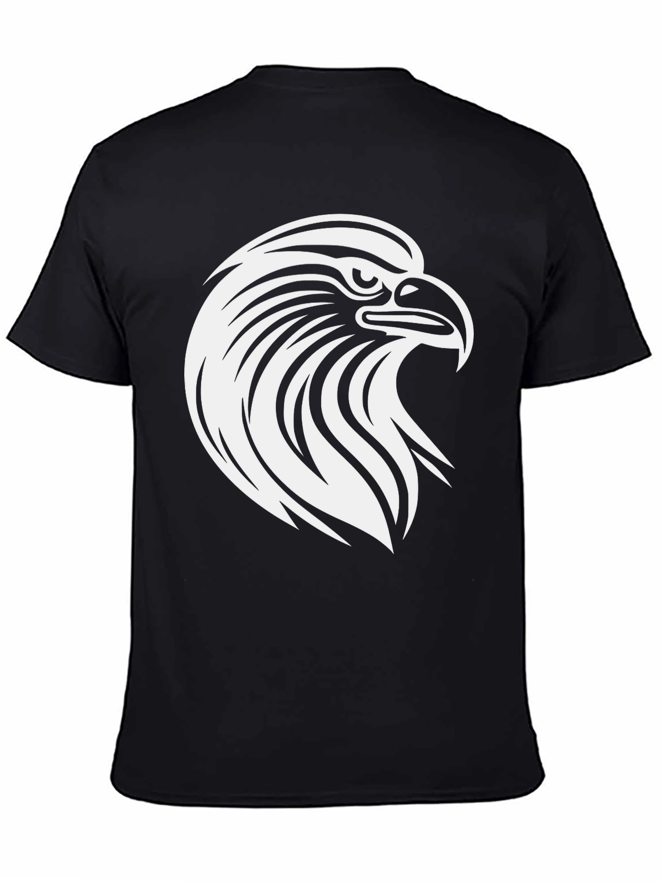 Black Bold Eagle Graphic Tee - Black Cotton T-Shirt view 4