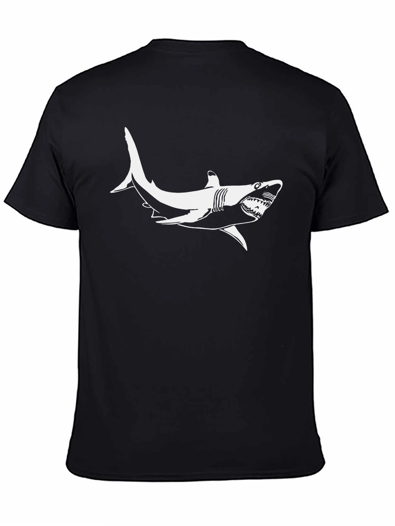 Black Black Shark Graphic Tee - Men's Cool Design view 4