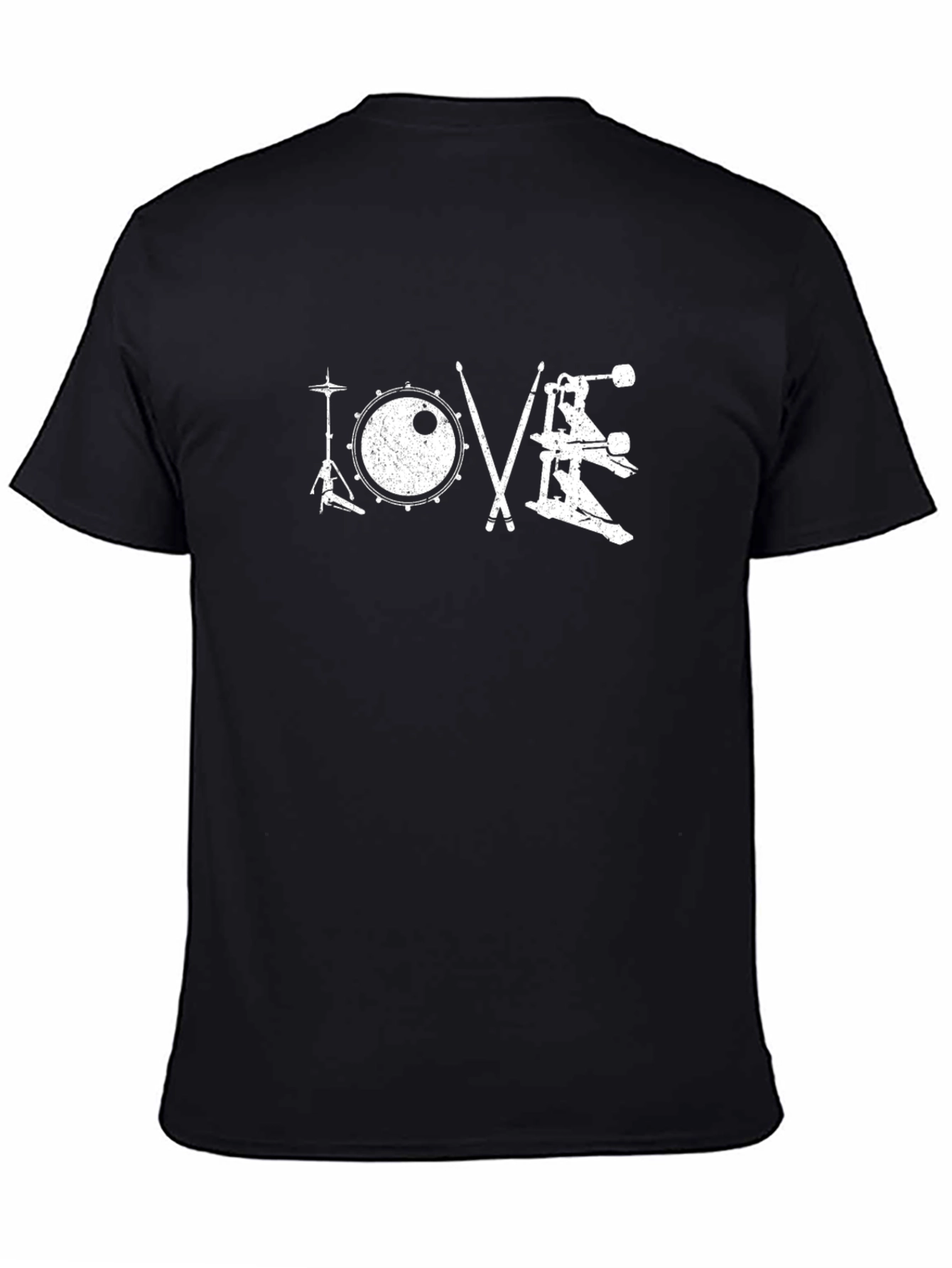 Black Drummer's Love T-Shirt - Music Lover Tee view 4