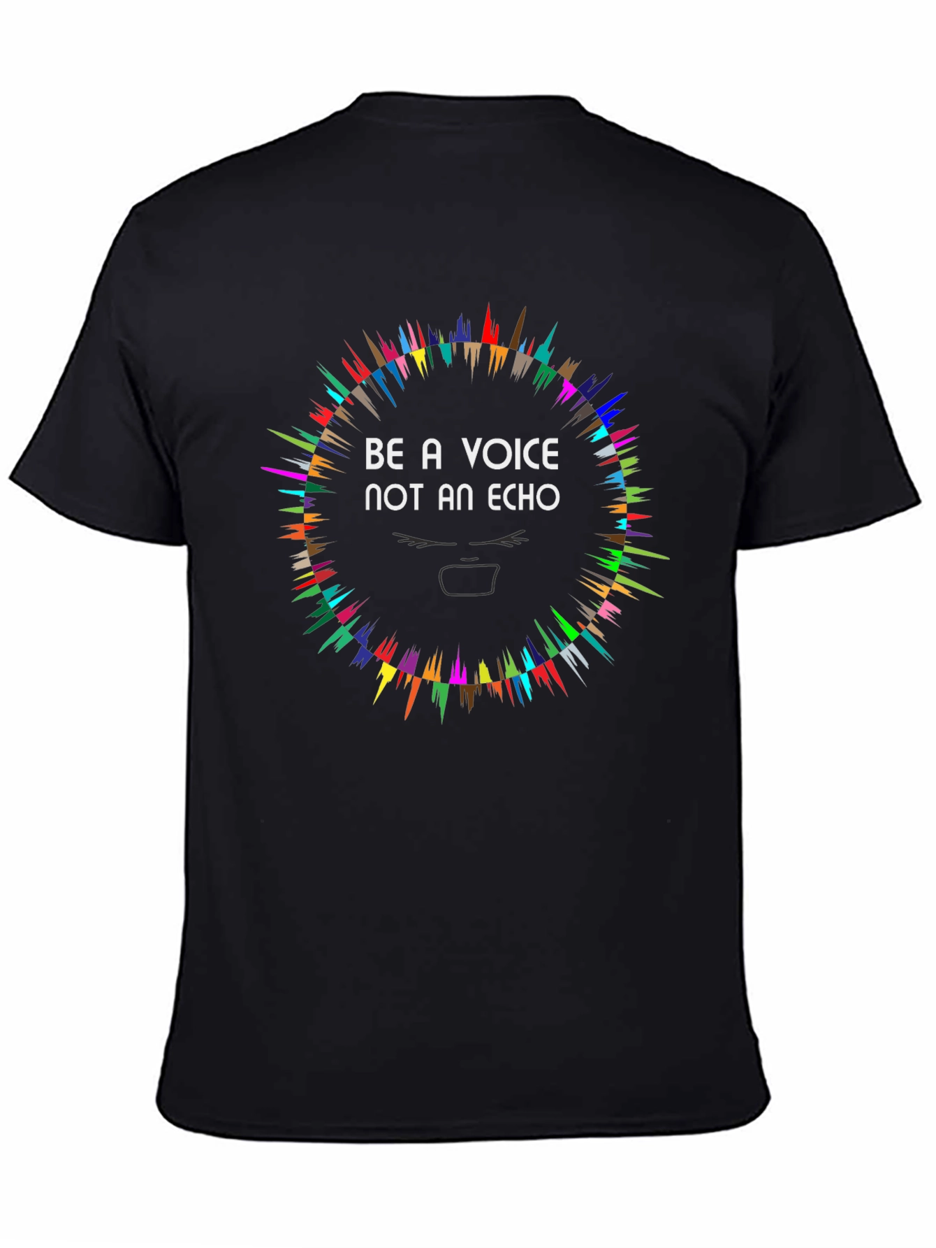 Black Be a Voice Tee - Colorful Statement Shirt view 4