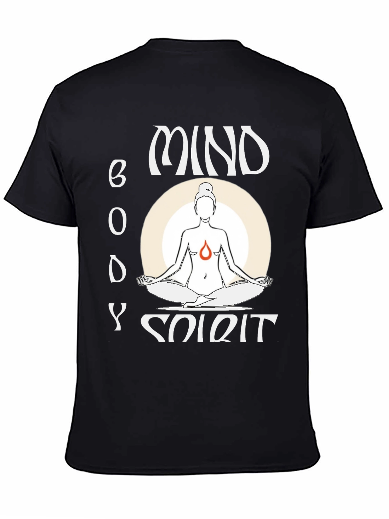 Black Mind Body Spirit Yoga T-Shirt view 4