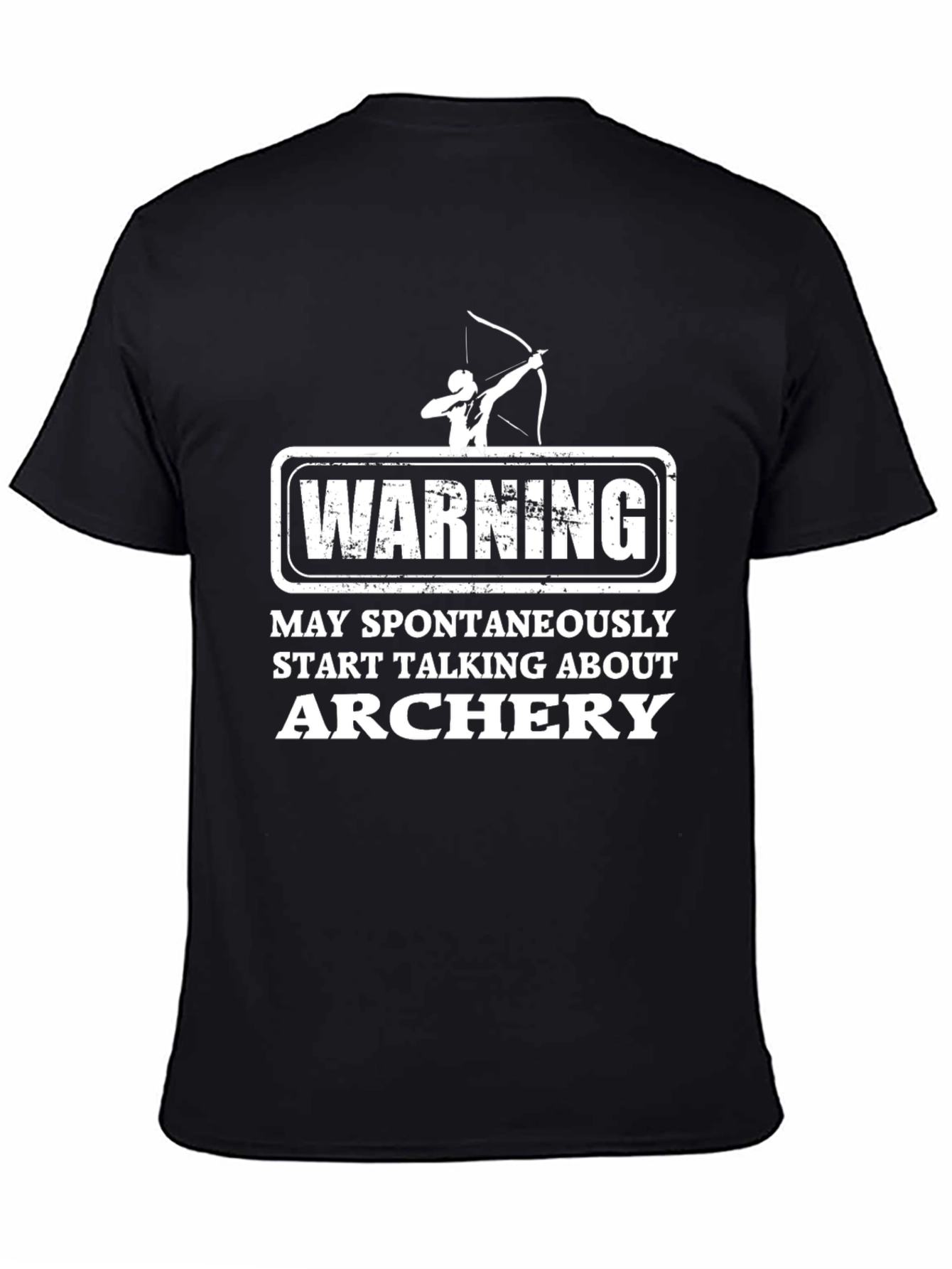 Black Funny Archery Warning T-Shirt view 4