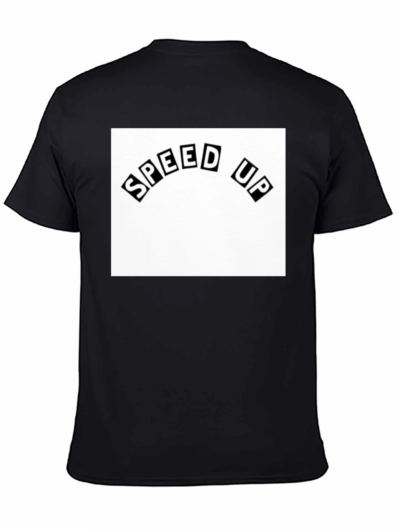 Black Speed Up Graphic Tee - Black Cotton T-Shirt view 4