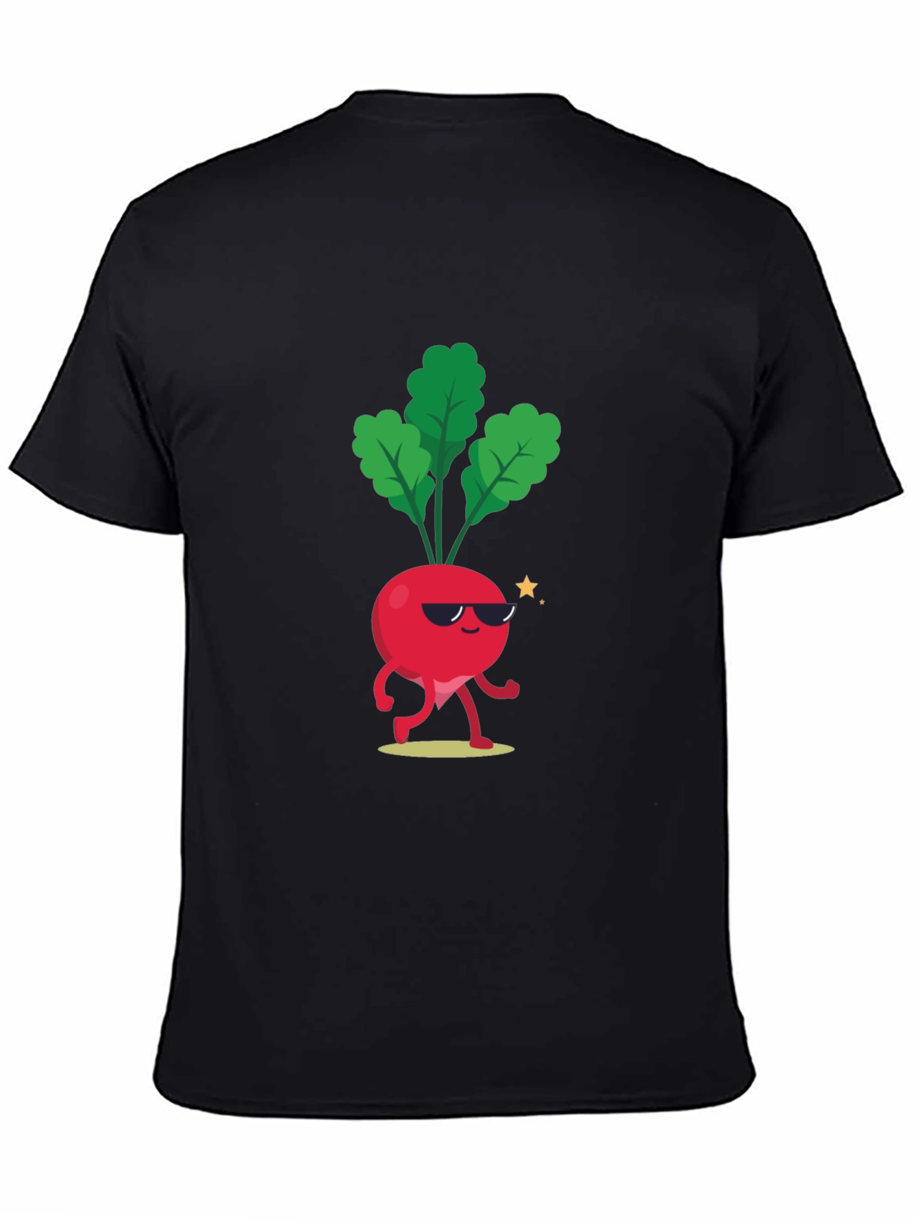 Black Cool Beet T-Shirt - Funny Cartoon Vegetable Tee view 4