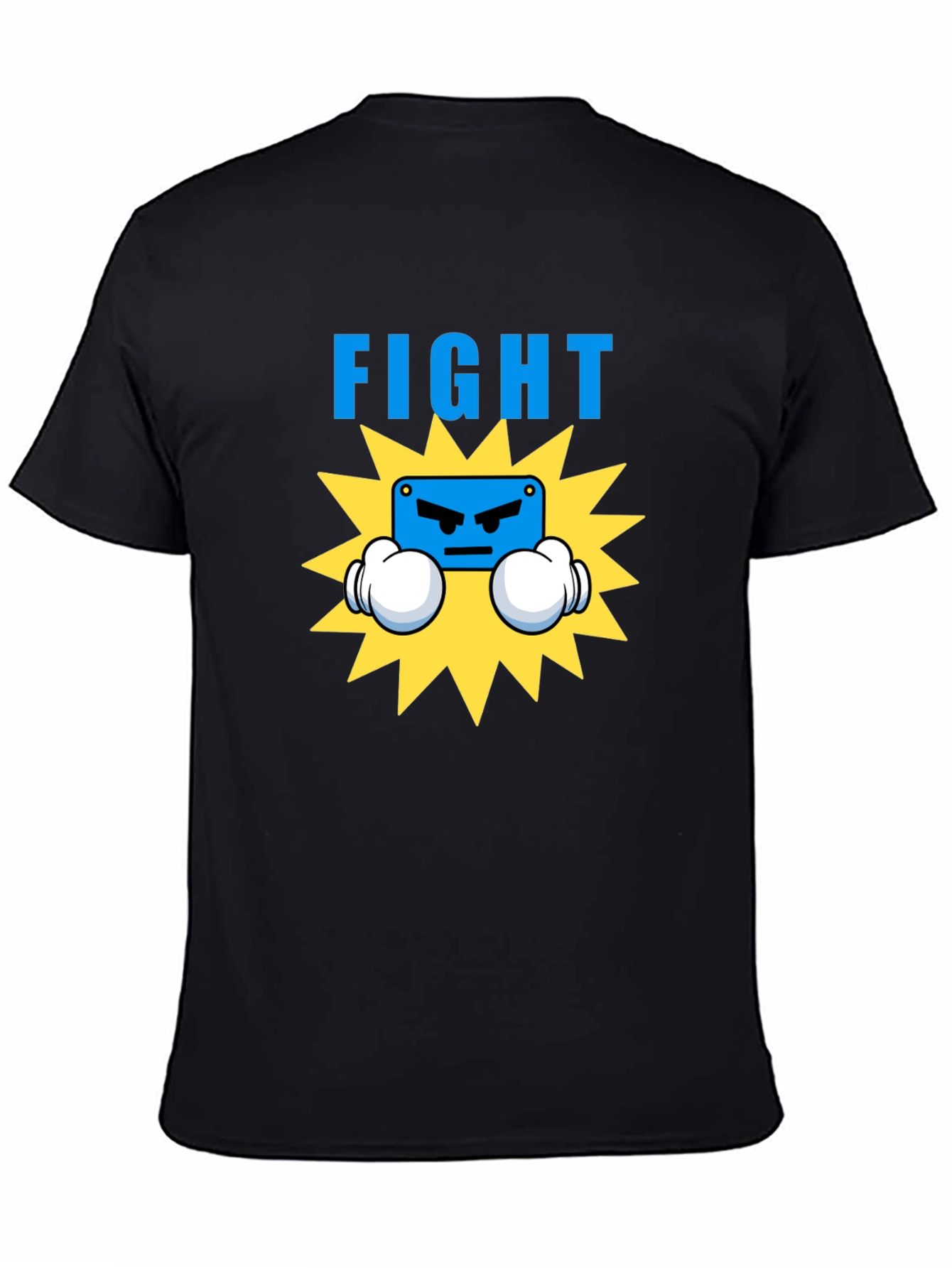 Black Fight Graphic T-Shirt - Boxing Cartoon Design view 4