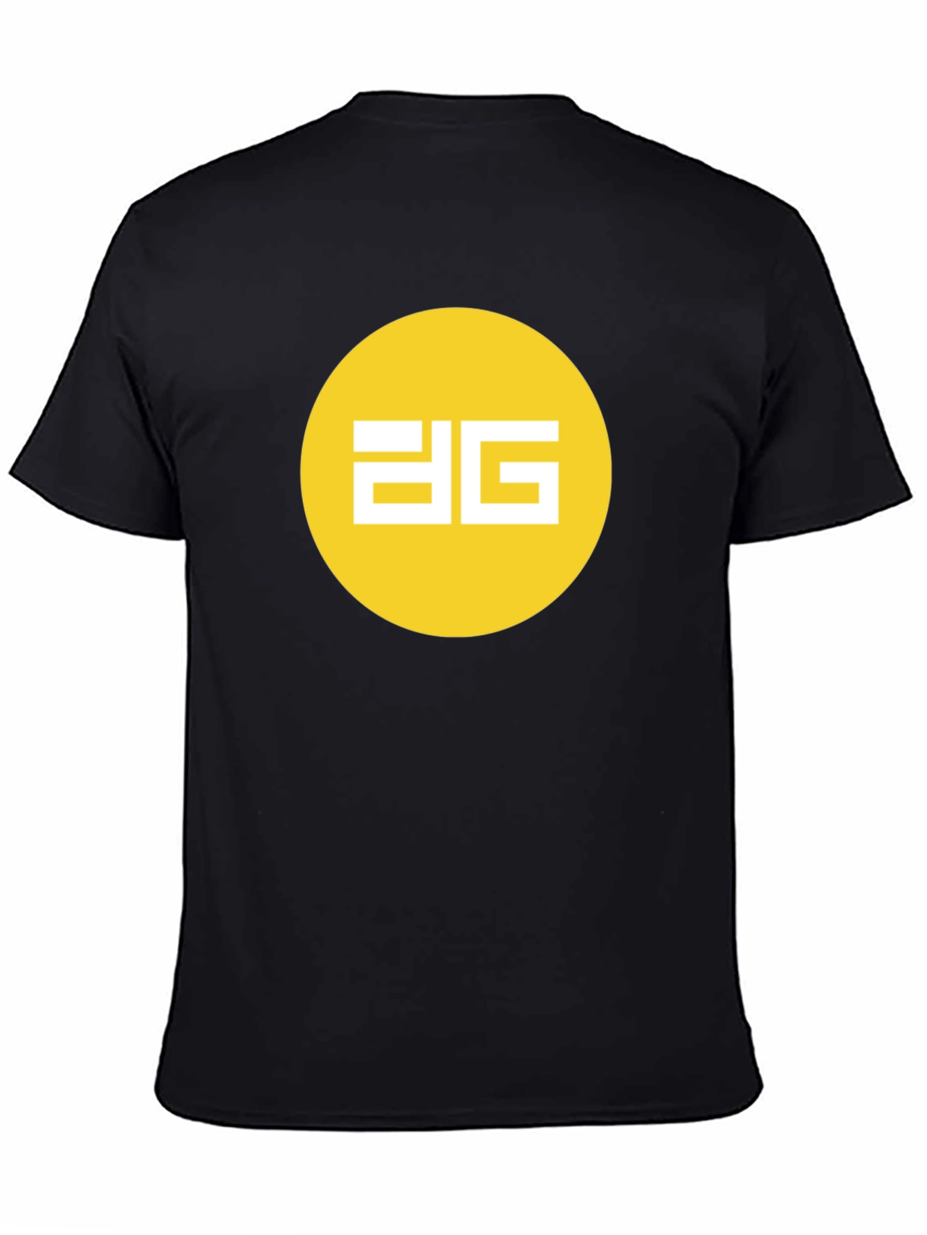 Black Modern Black Tee - Yellow Circle Graphic Design view 4