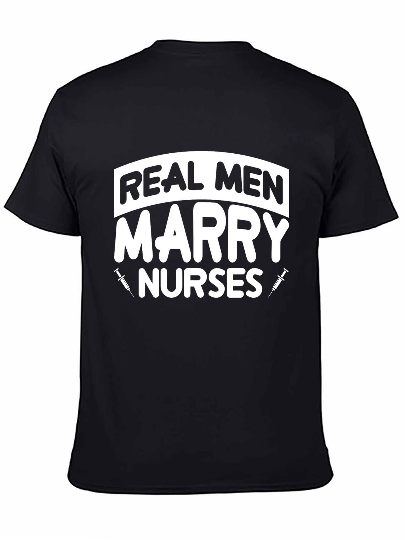 Black Real Men Marry Nurses Graphic Tee view 4
