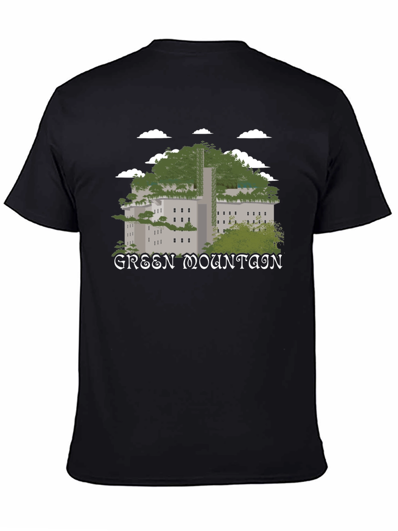 Black Green Mountain Graphic T-Shirt - Nature Inspired Tee view 4