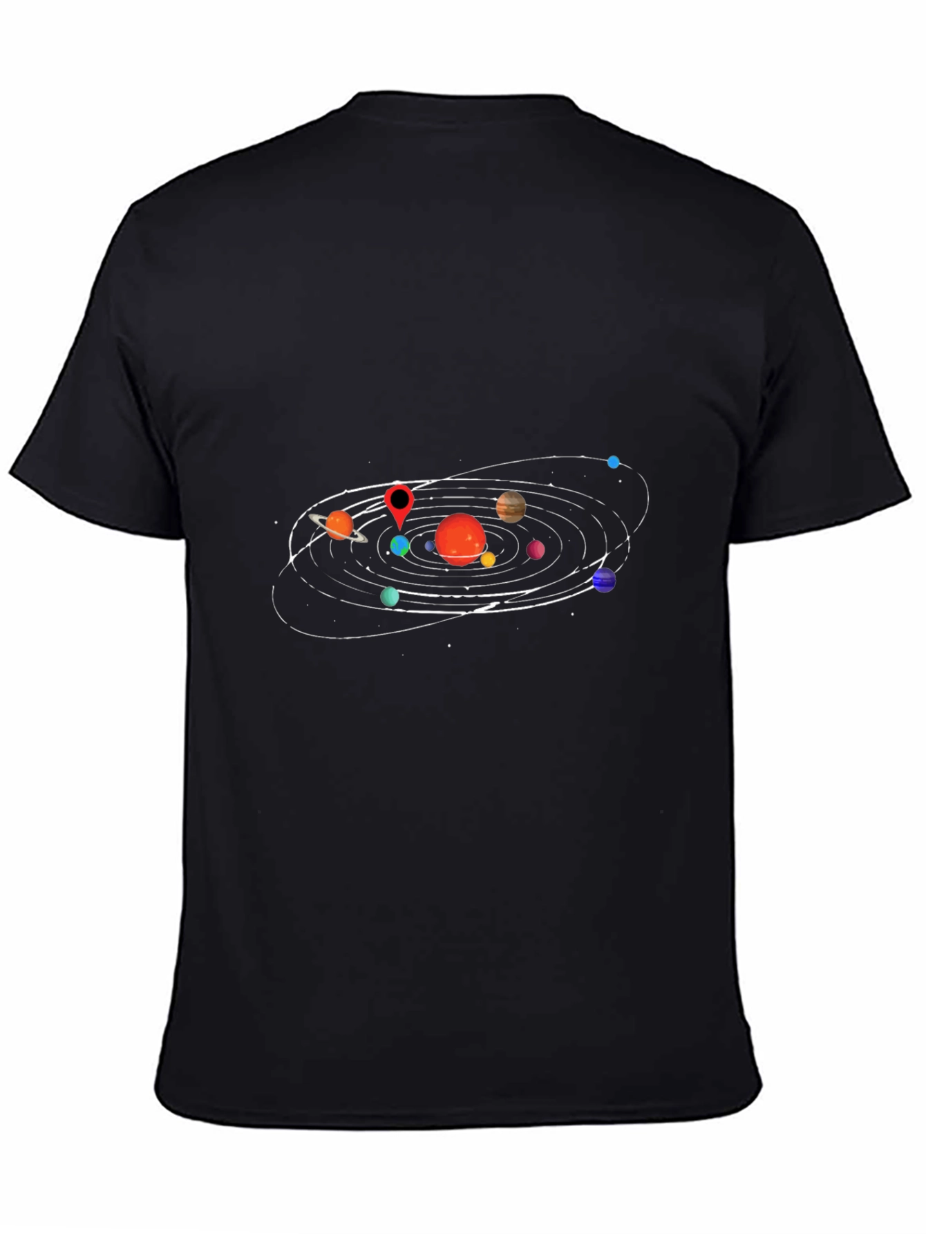 Black Solar System Graphic Black T-Shirt view 4
