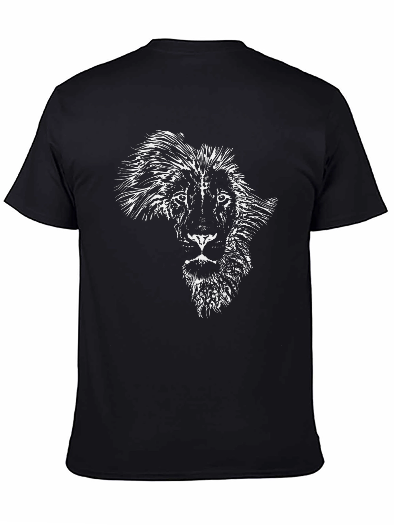 Black Lion Africa Map Graphic Black T-Shirt view 4