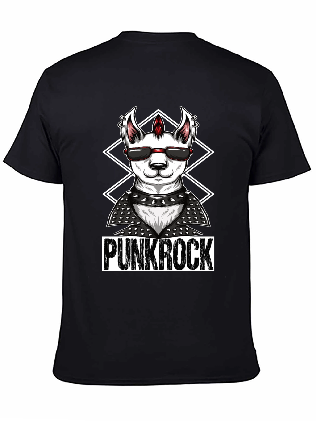 Black Punk Rock Llama T-Shirt - Cool & Edgy Design view 4