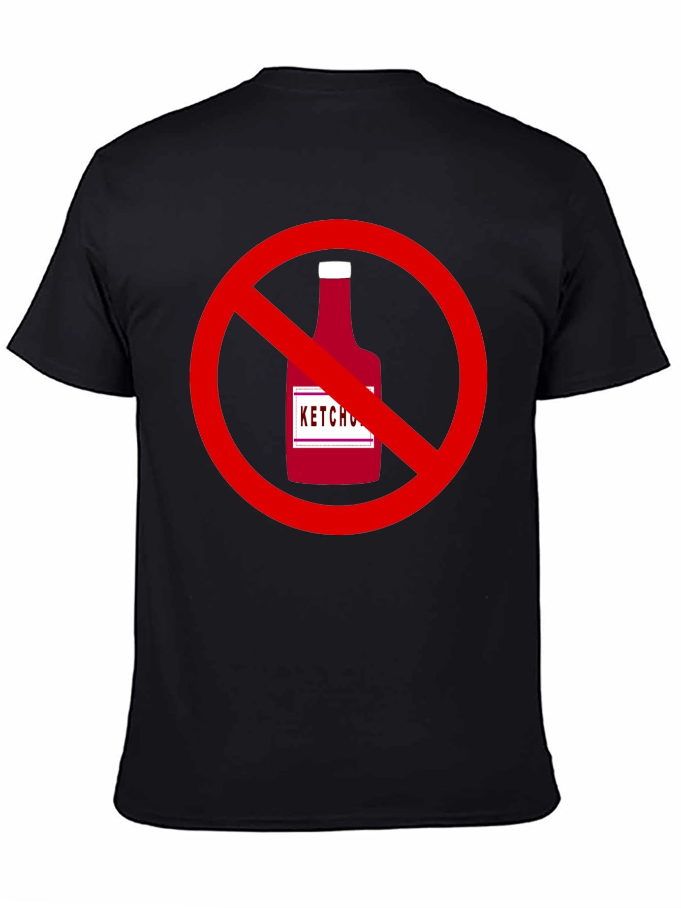 Black No Ketchup T-Shirt - Funny Graphic Tee view 4