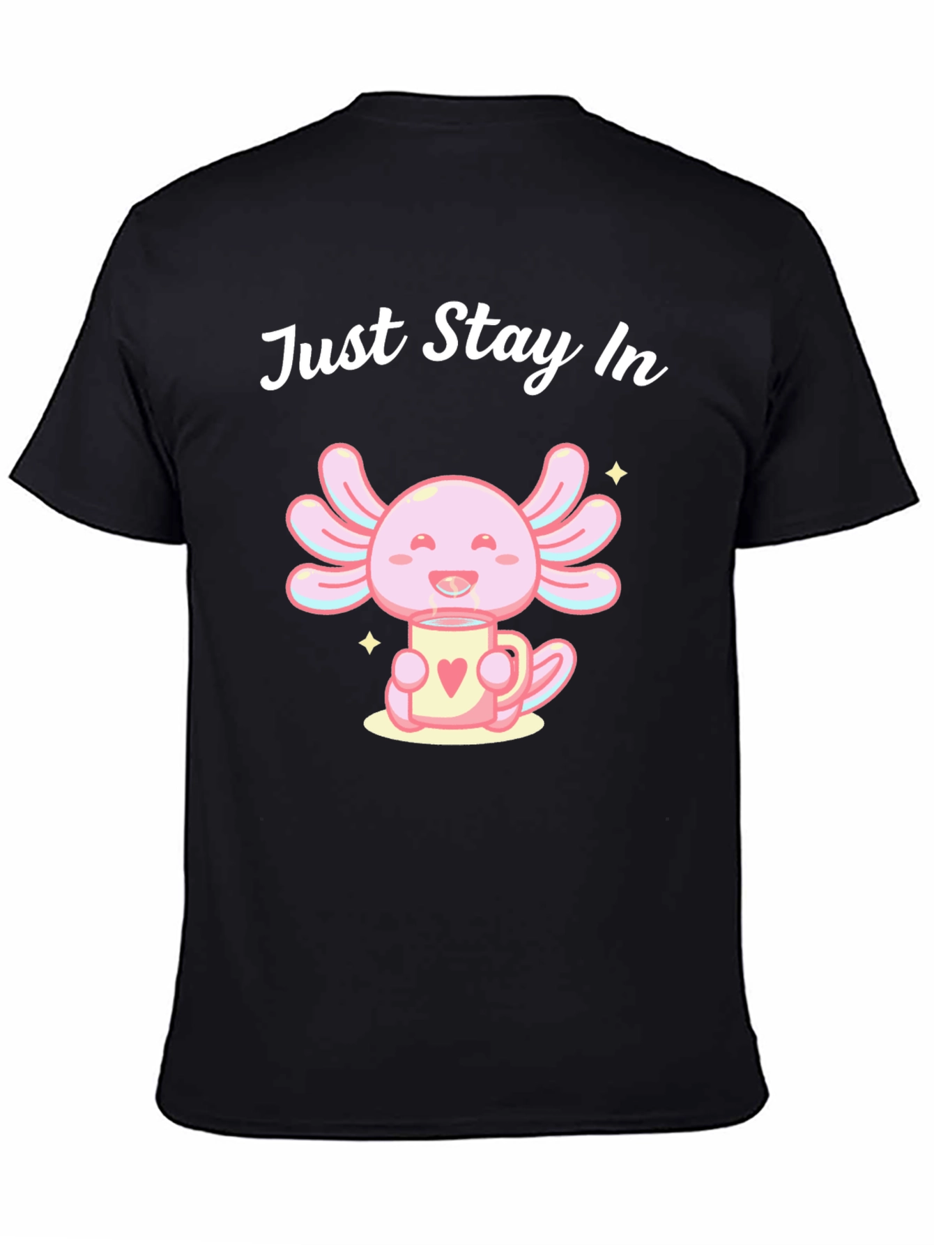 Black Just Stay In Axolotl T-Shirt view 4
