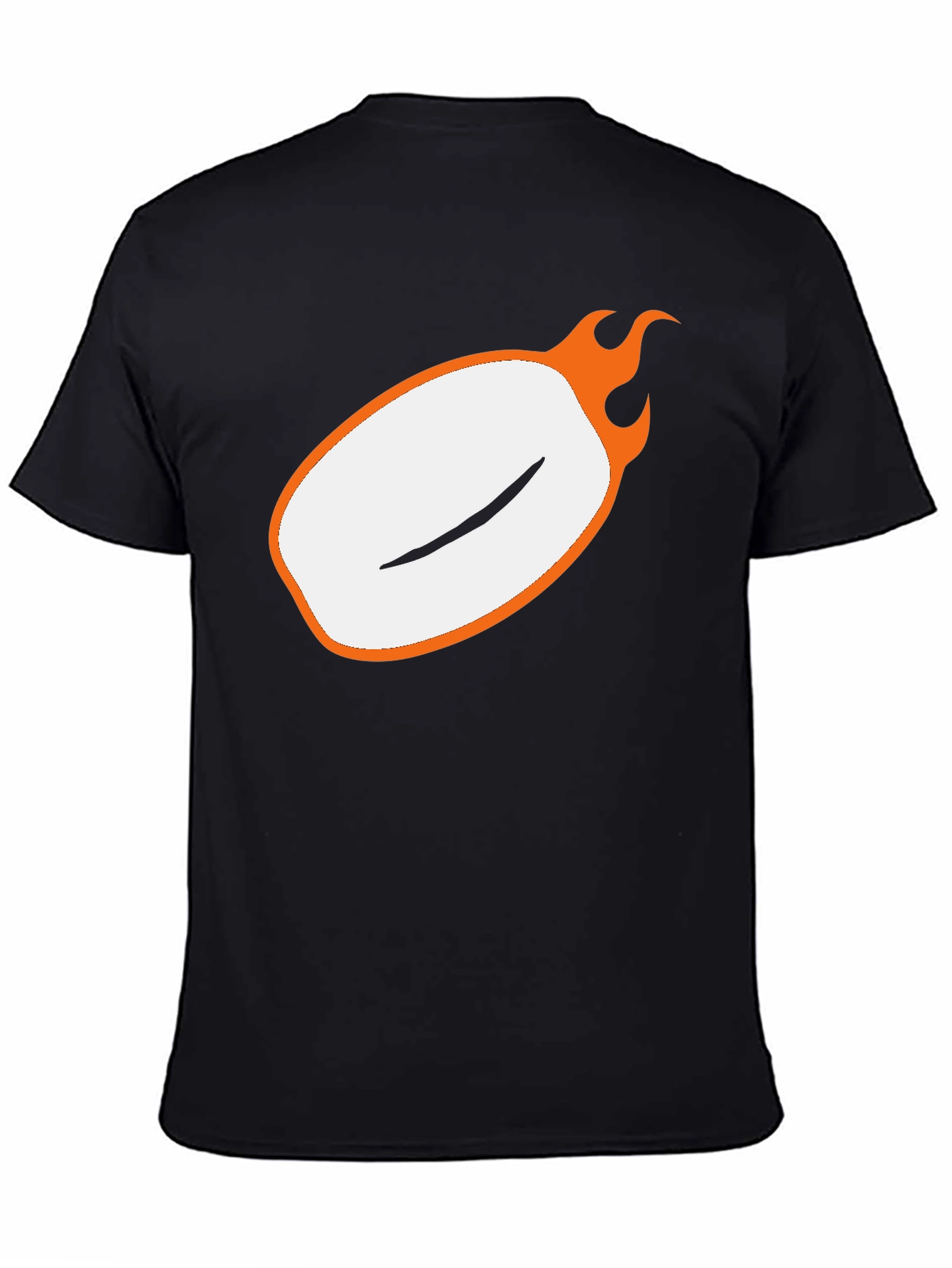 Black Men's Black Graphic Tee - Flaming Oval Design view 4