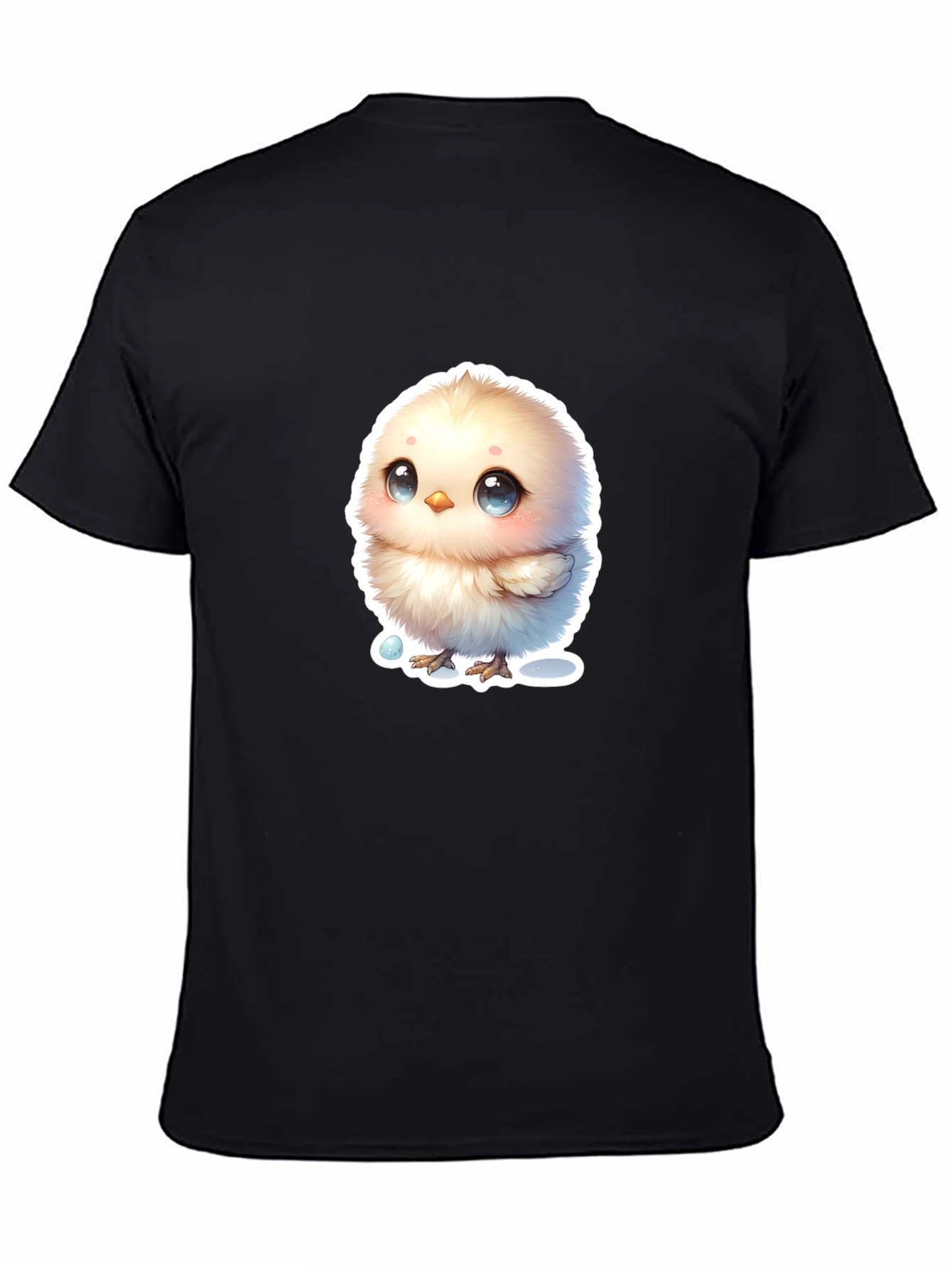 Black Cute Chick Graphic Tee - Black Cotton Blend T-Shirt view 4