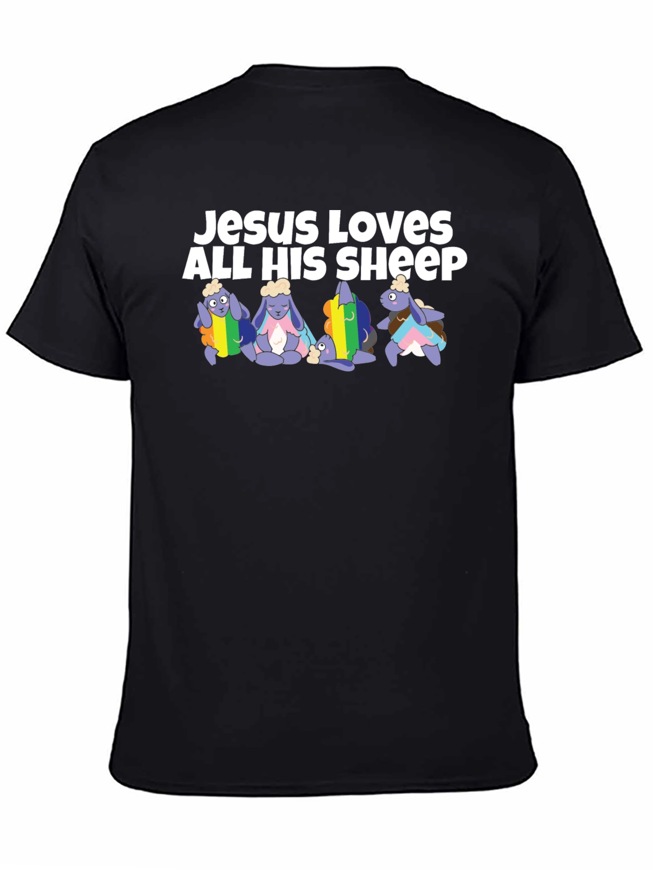 Black Jesus Loves All His Sheep Graphic T-Shirt view 4