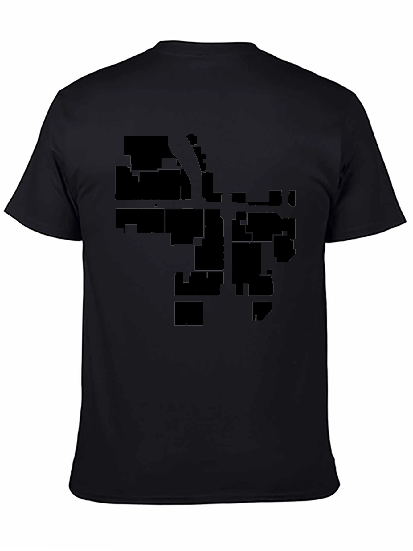 Black Urban Grid Black T-Shirt - Cityscape Style view 4