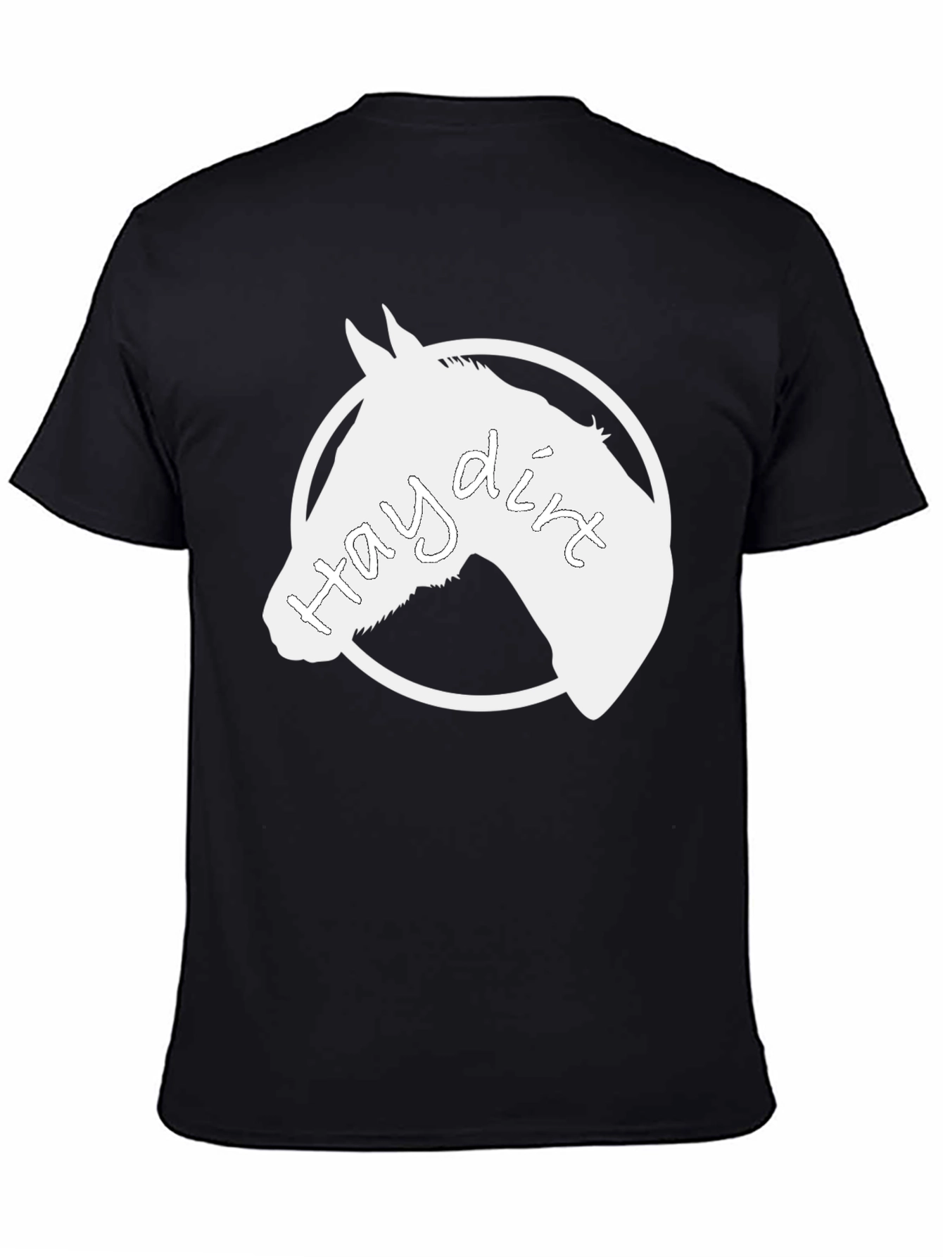 Black Hay Dirt Horse T-Shirt Black Cotton view 4
