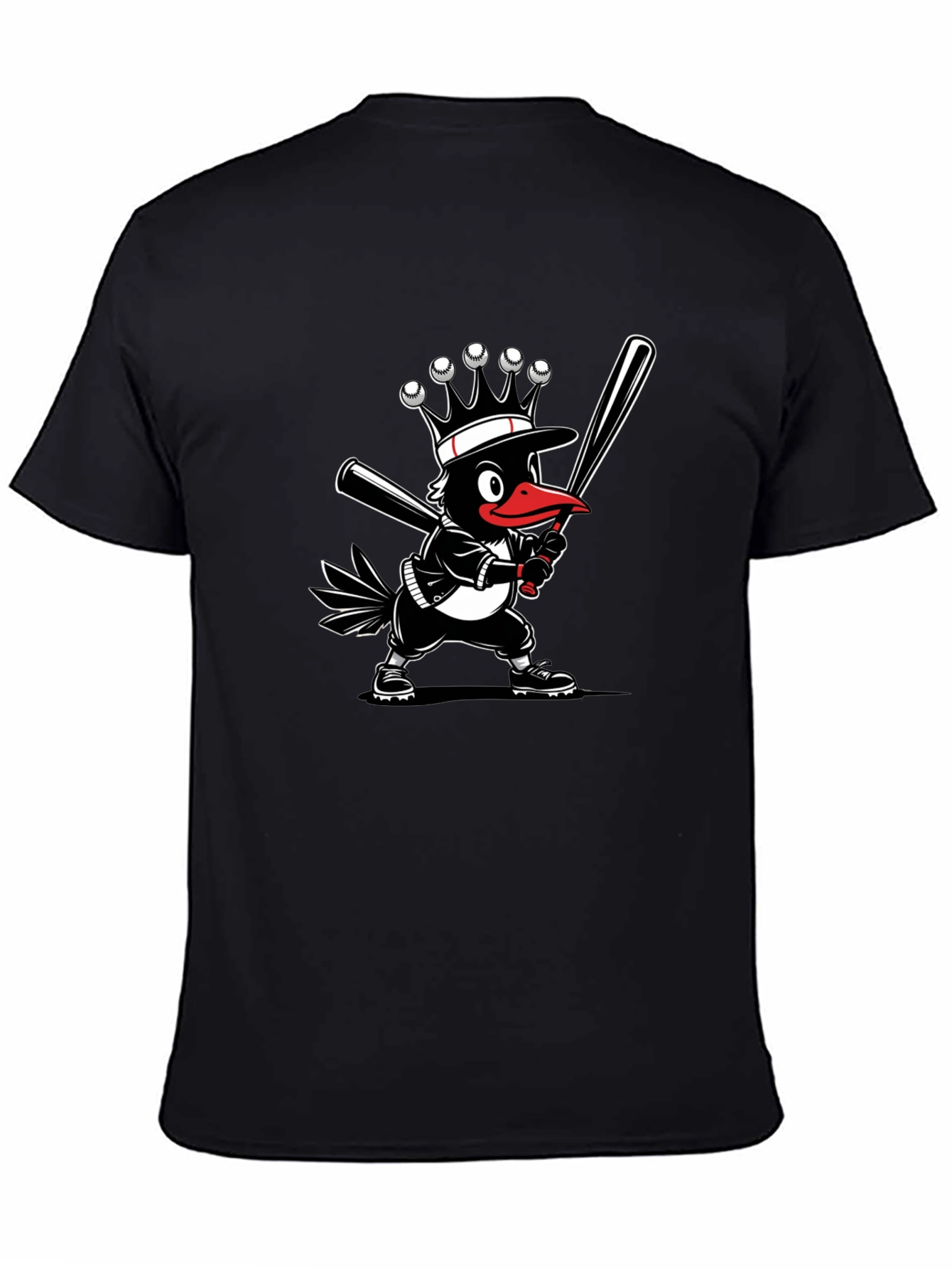 Black Baseball Crow T-Shirt view 4