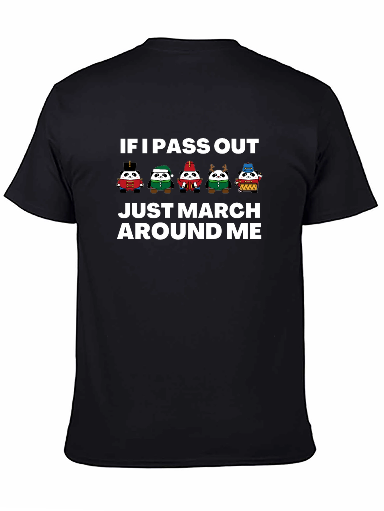 Black If I Pass Out Marching Band Panda T-Shirt view 4