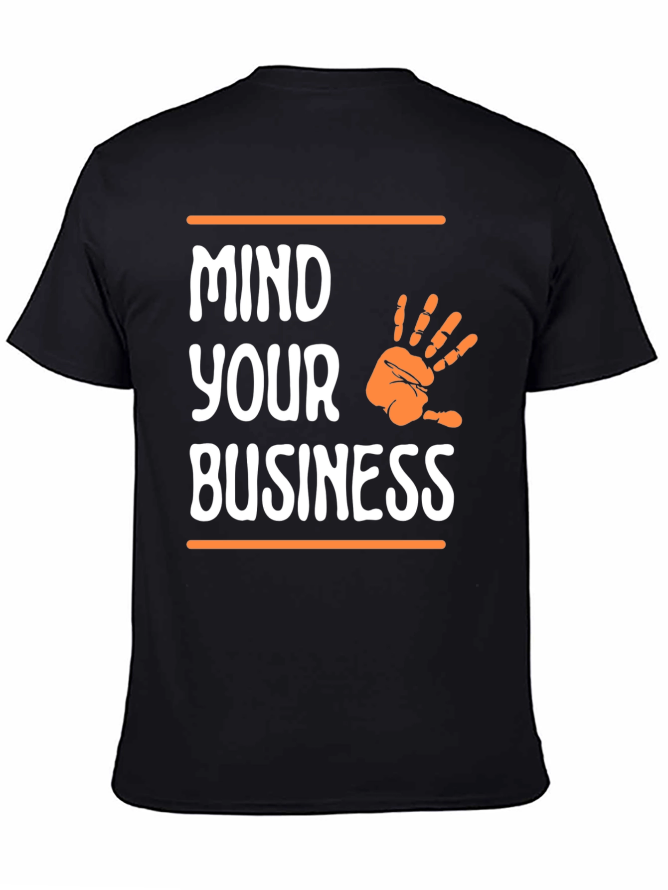 Black Mind Your Business Graphic Tee - Black Casual T-Shirt view 4