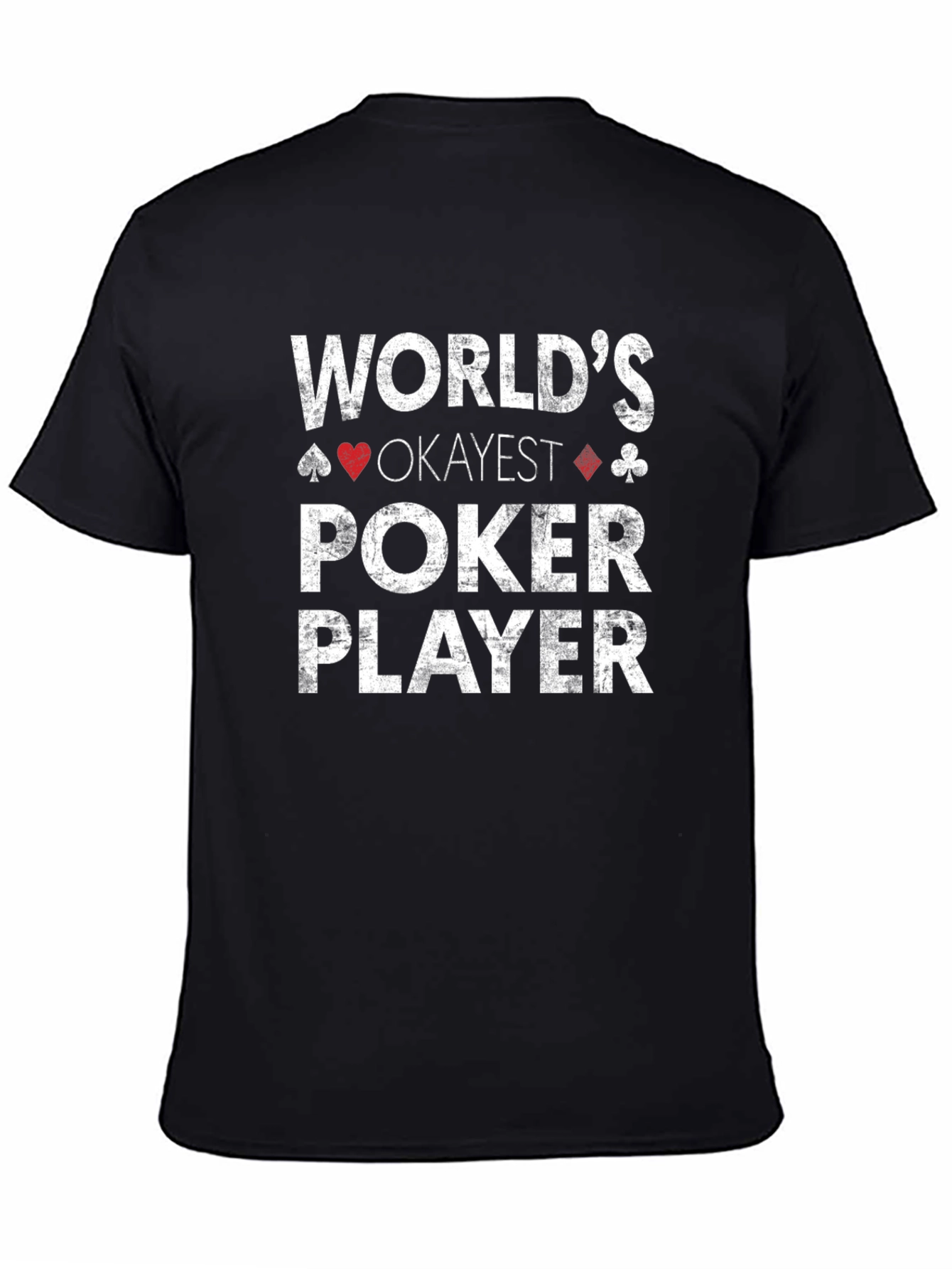 Black World's Okayest Poker Player Graphic Tee view 4