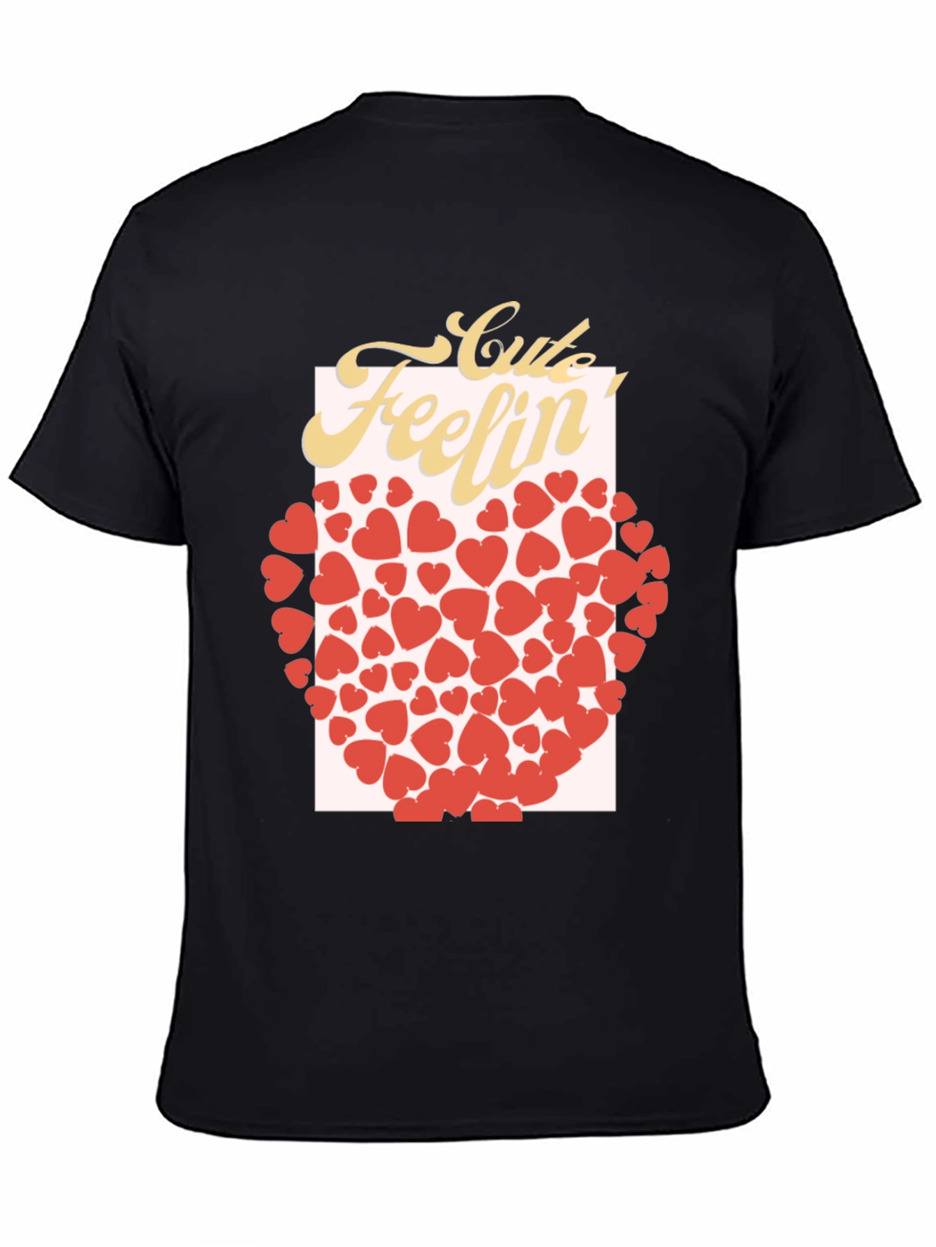 Black Cute Feelin' Heart Graphic T-Shirt view 4