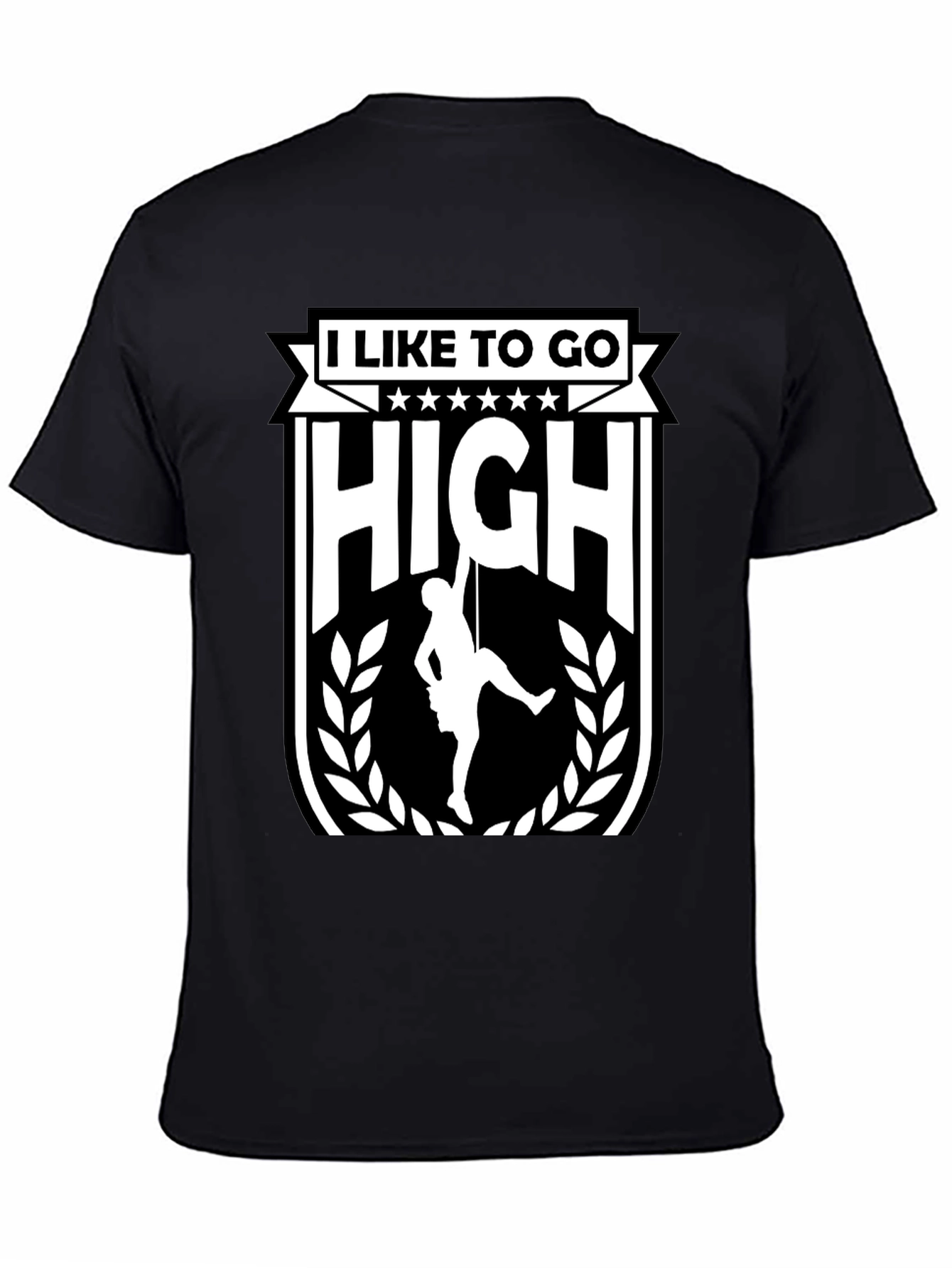 Black I Like To Go High Climbing T-Shirt view 4