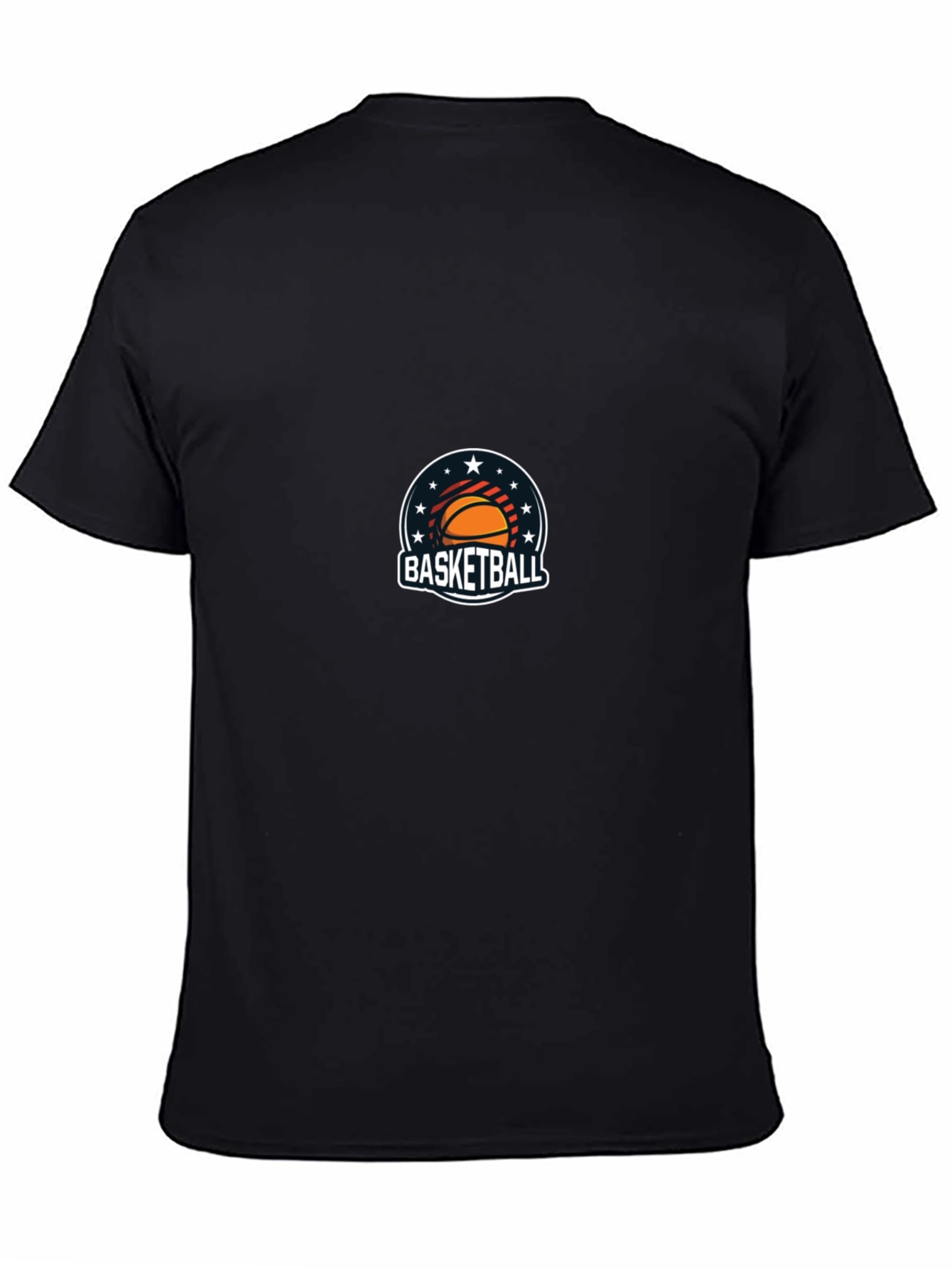 Black Basketball Graphic T-Shirt - Black Cotton Blend view 4