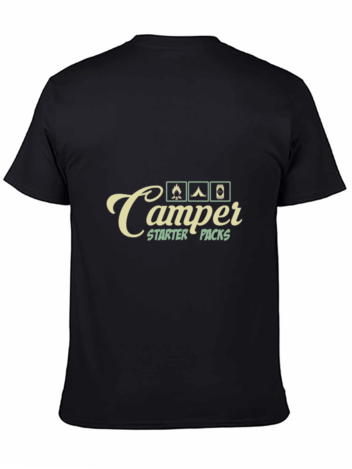 Black Camper Starter Packs Graphic T-Shirt - Camping Adventure Tee view 4
