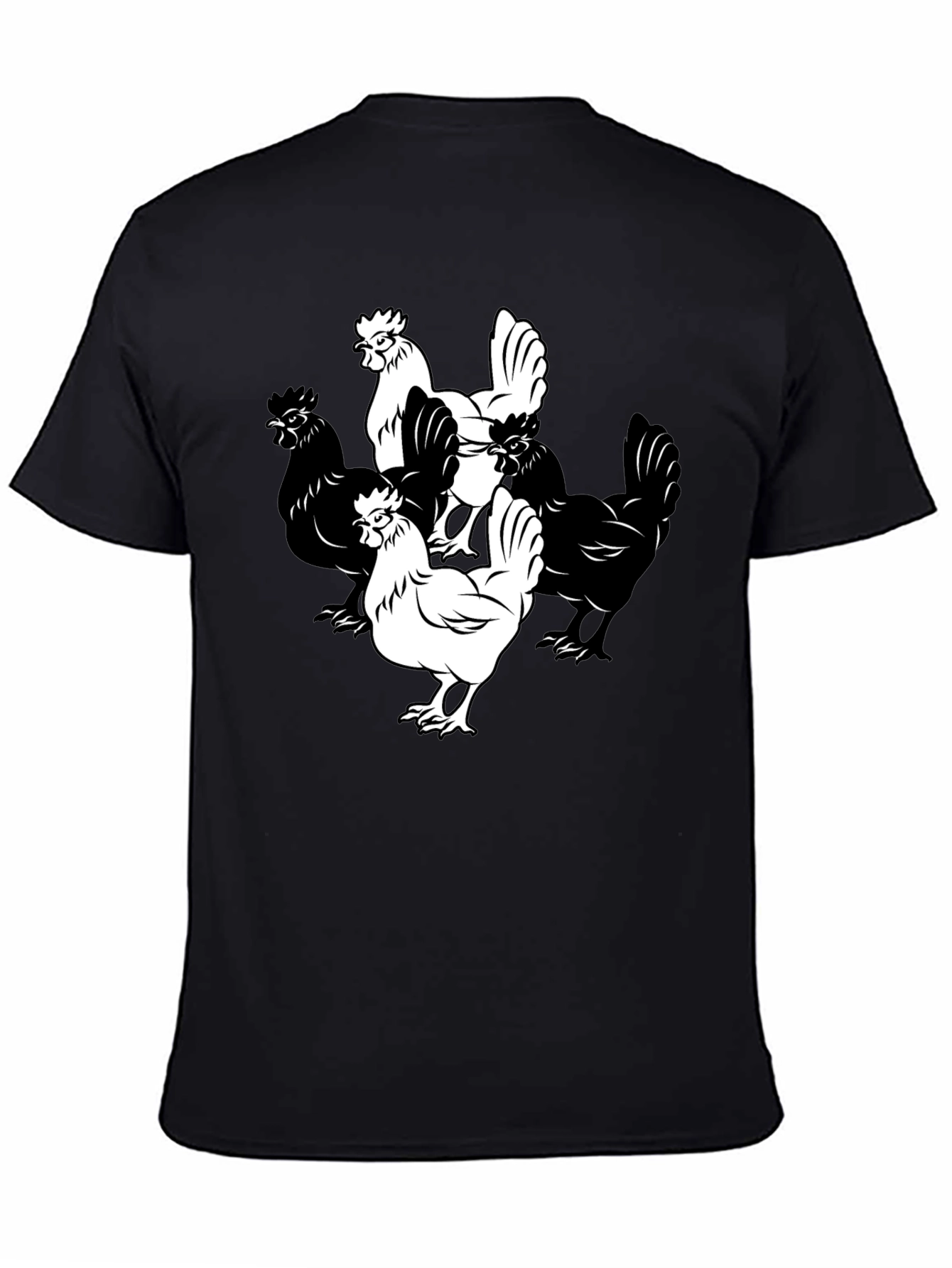 Black Chicken Graphic T-Shirt - Black Cotton Tee view 4