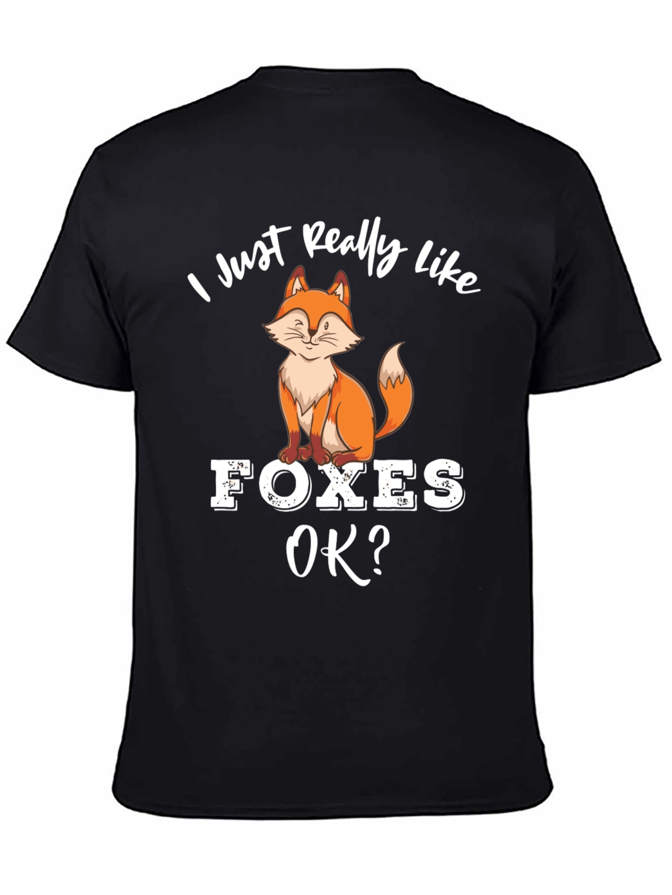 Black I Just Really Like Foxes T-Shirt view 4