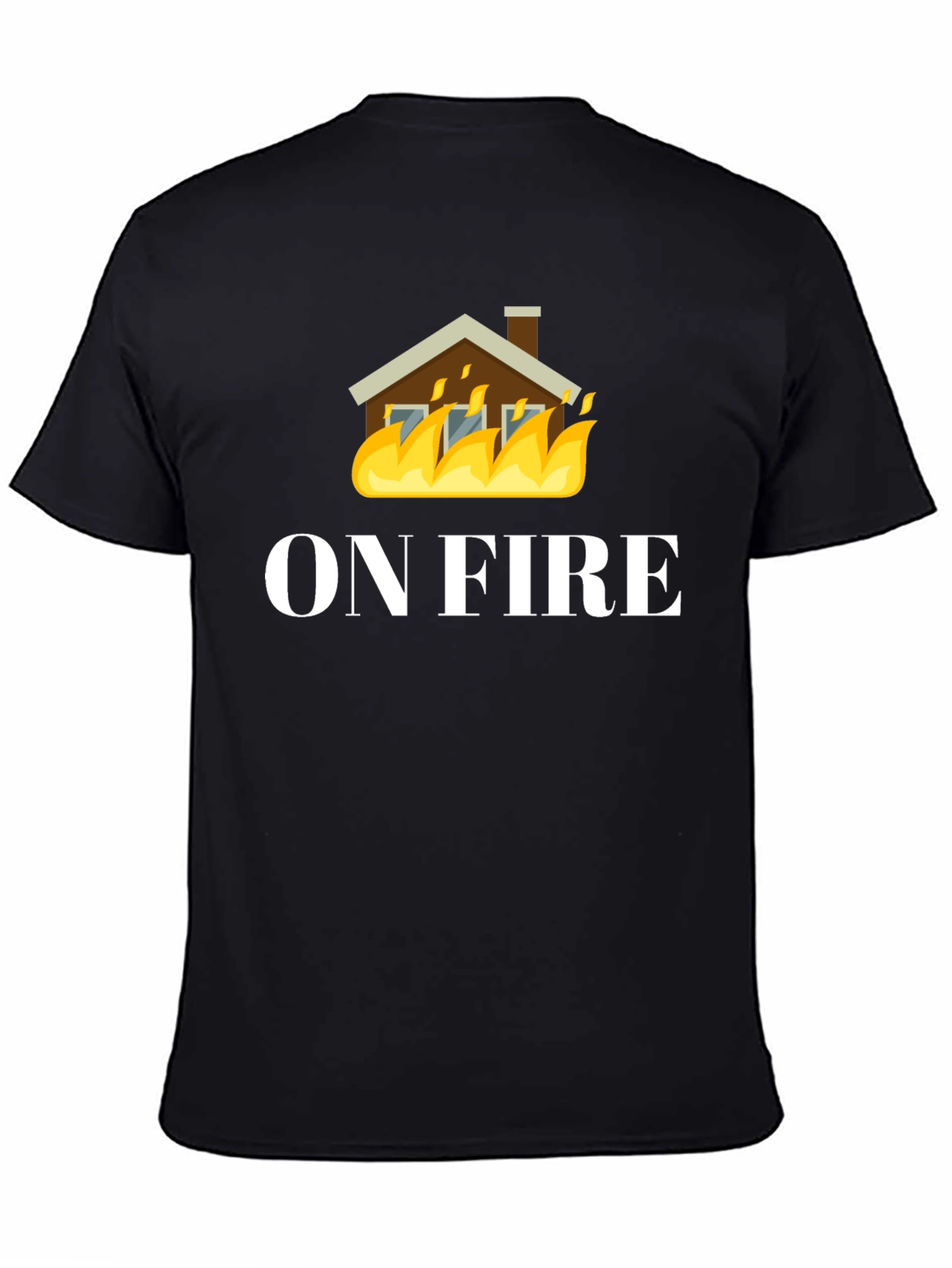 Black On Fire Graphic Tee - Black Cotton T-Shirt view 4