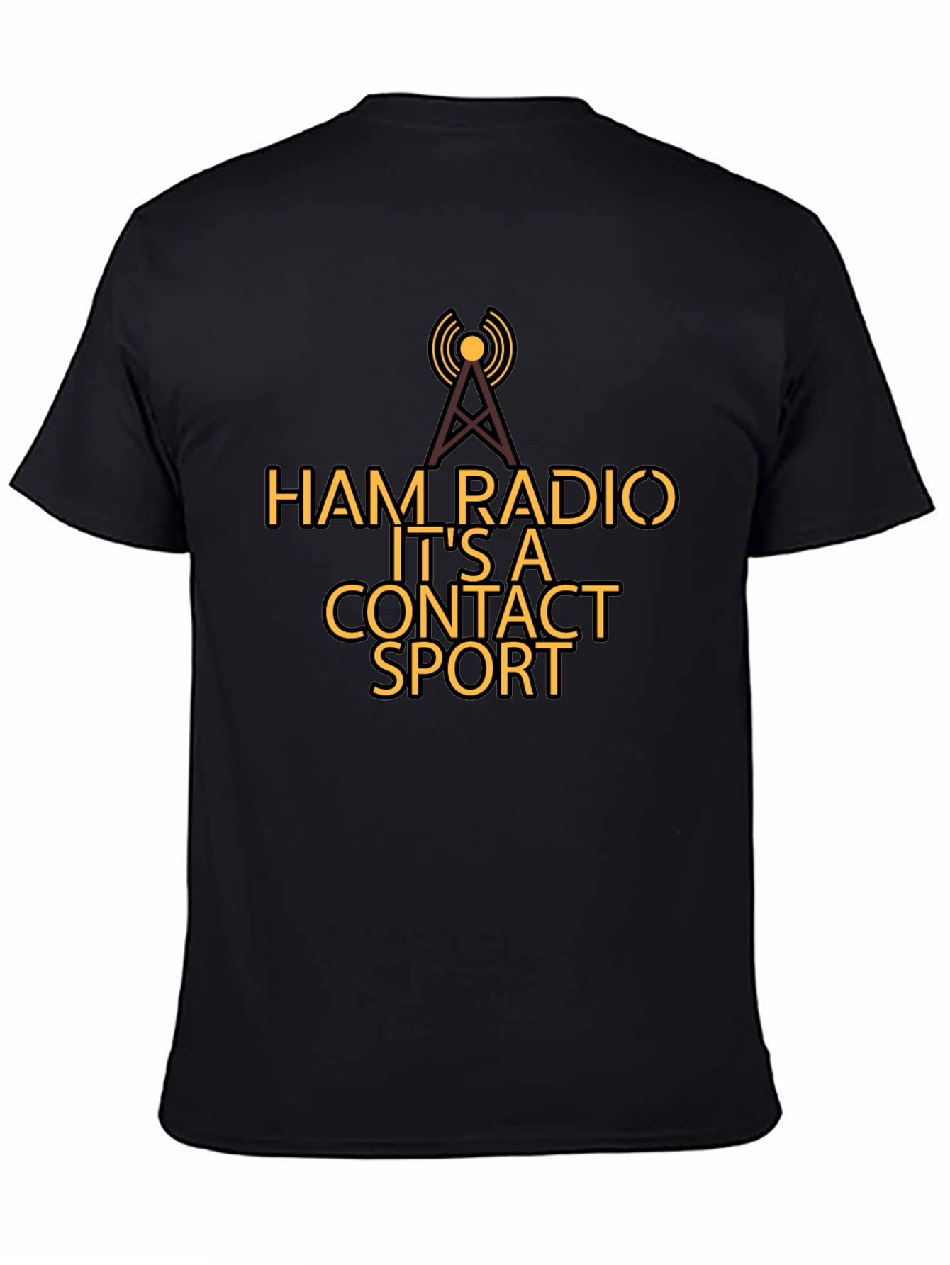 Black Ham Radio Contact Sport T-Shirt view 4